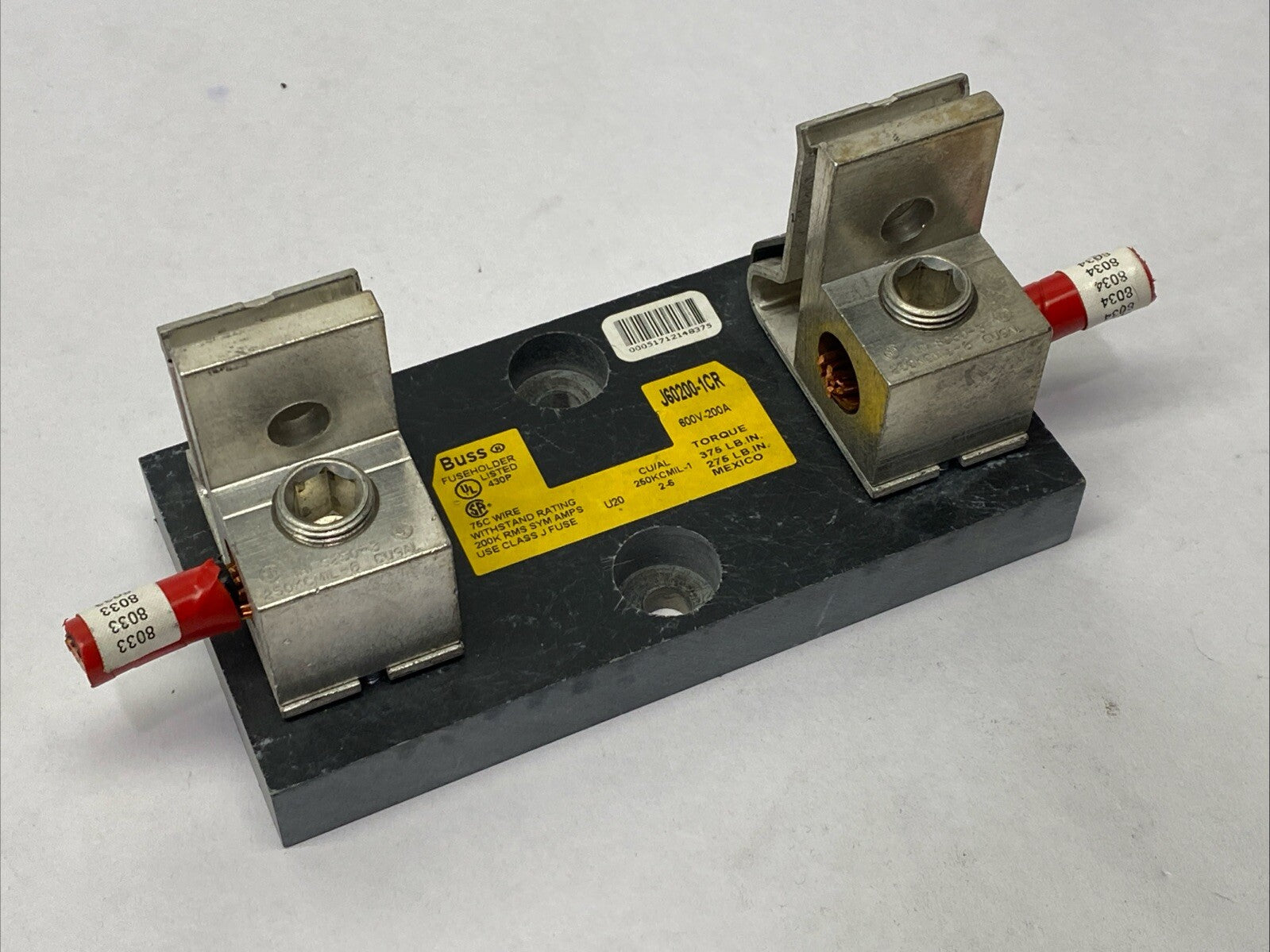 J60200-1CR | Cooper Bussmann JM Modular Fuse Holder Block 1-Pole 200A 600V - Used - Maverick Industrial Sales