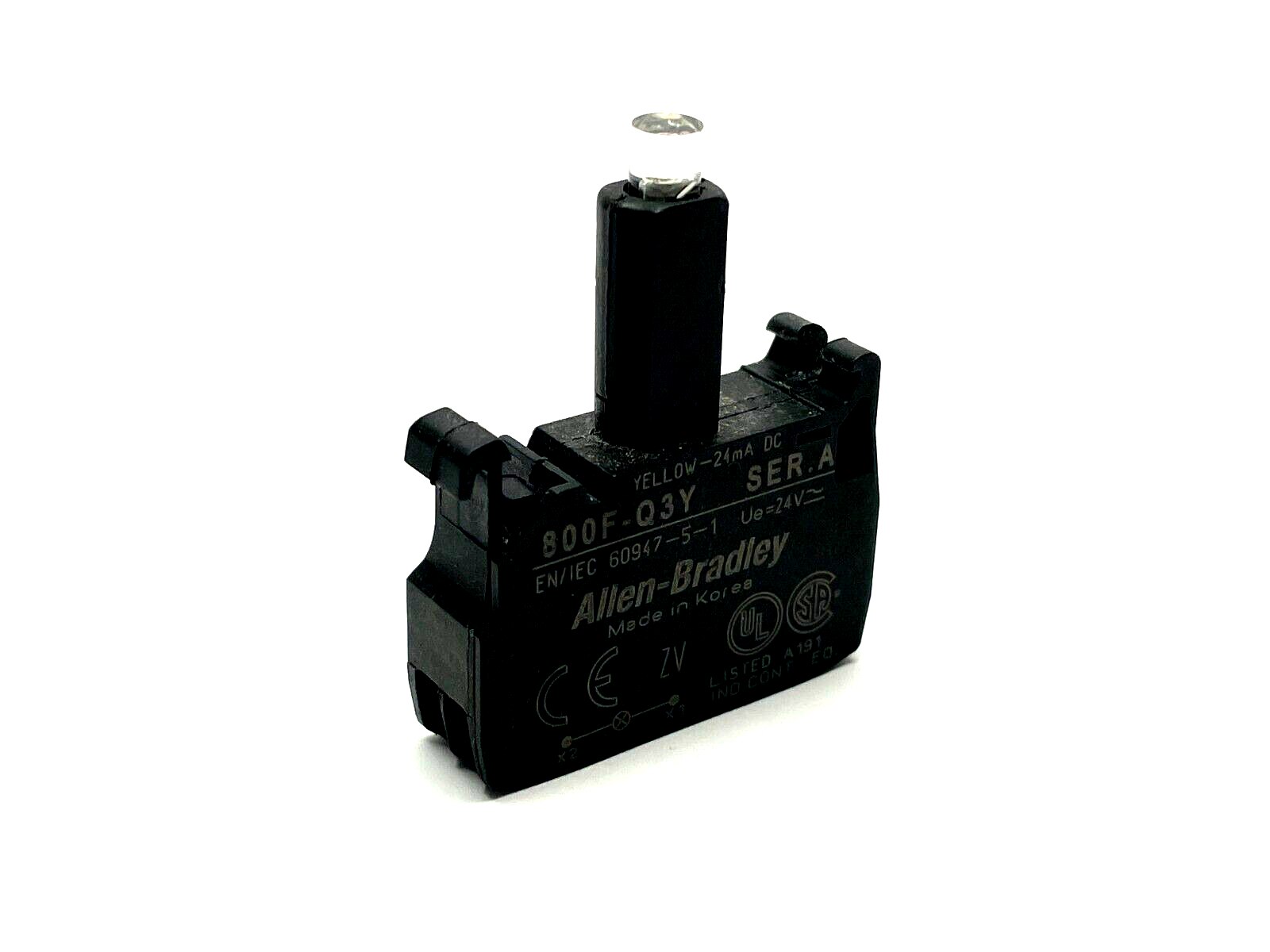 Allen Bradley 800F-Q3Y Ser. A Lamp Module Yellow 24mA - Used - Maverick Industrial Sales