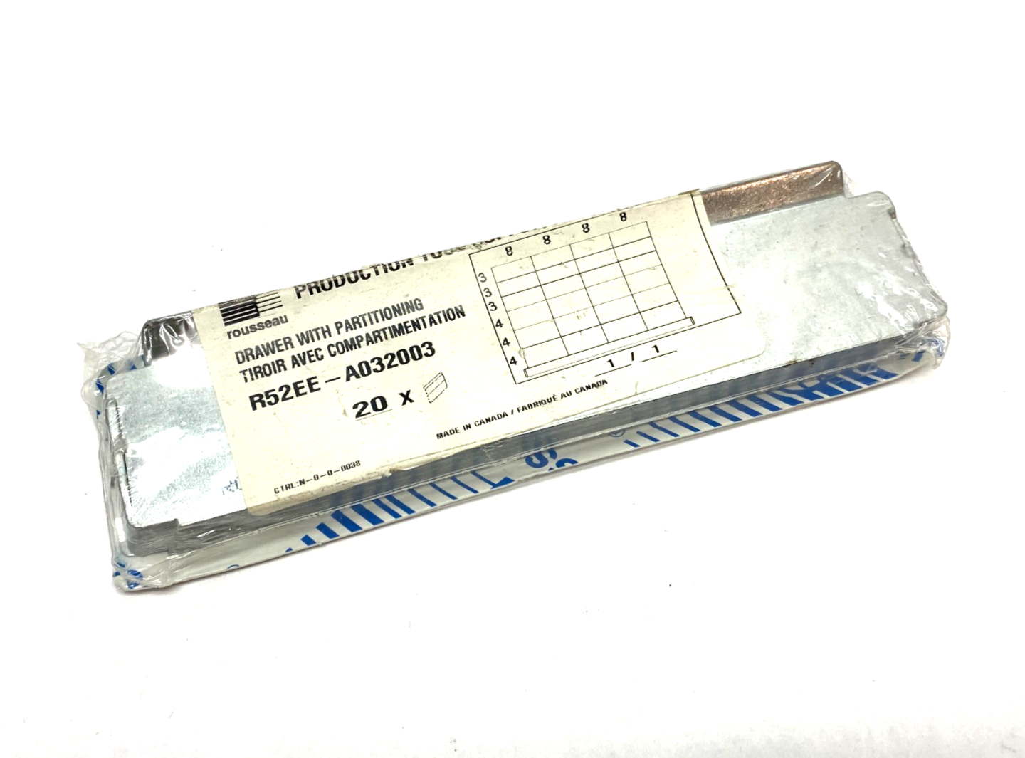 R52EE-A032003 | Rousseau Metal Drawer with Partitioning PKG OF 20 - New - Maverick Industrial Sales