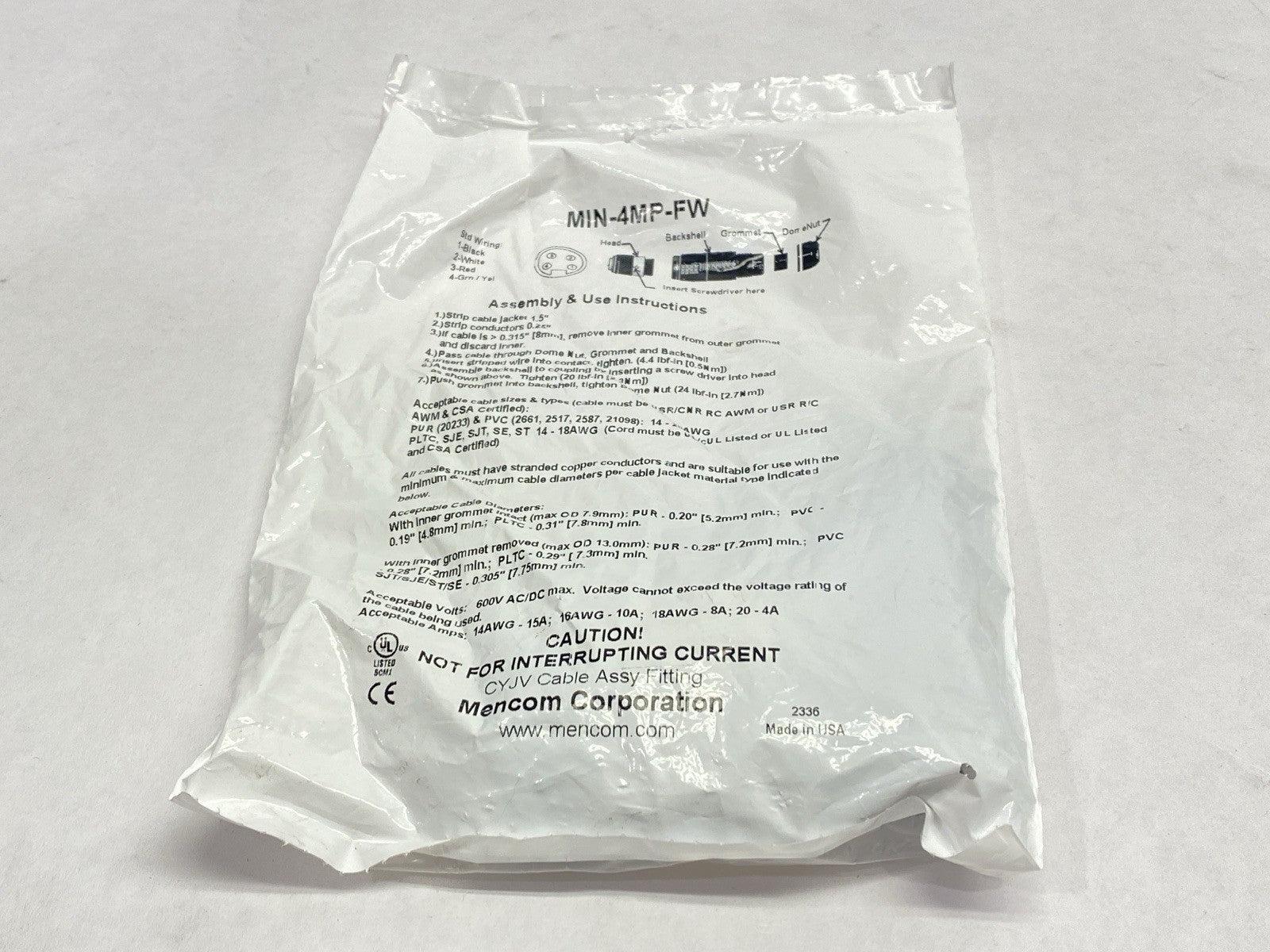 MIN-4MP-FW | Mencom Field Wireable Connector MIN Plug 4-Pole - New - Maverick Industrial Sales