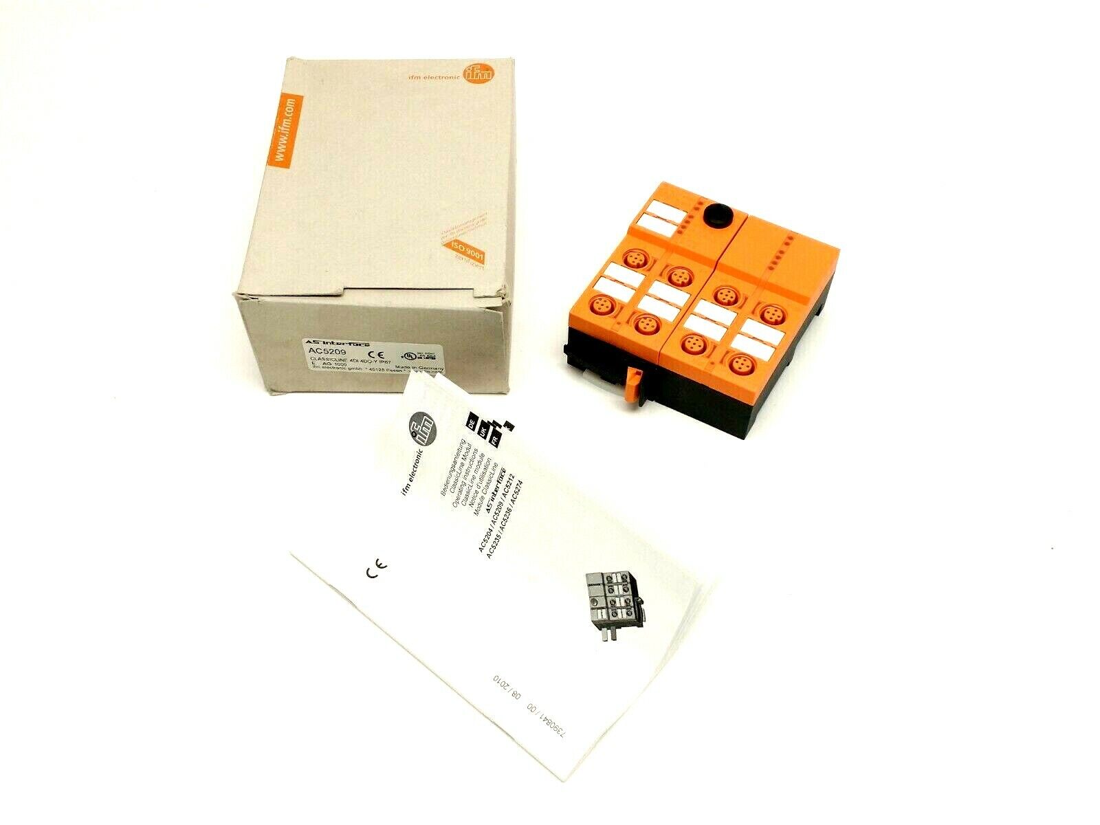 IFM AC5209 Quick Mounting AS-Interface Module M12 ClassicLine 4DI 4DO-Y IP67 - Maverick Industrial Sales