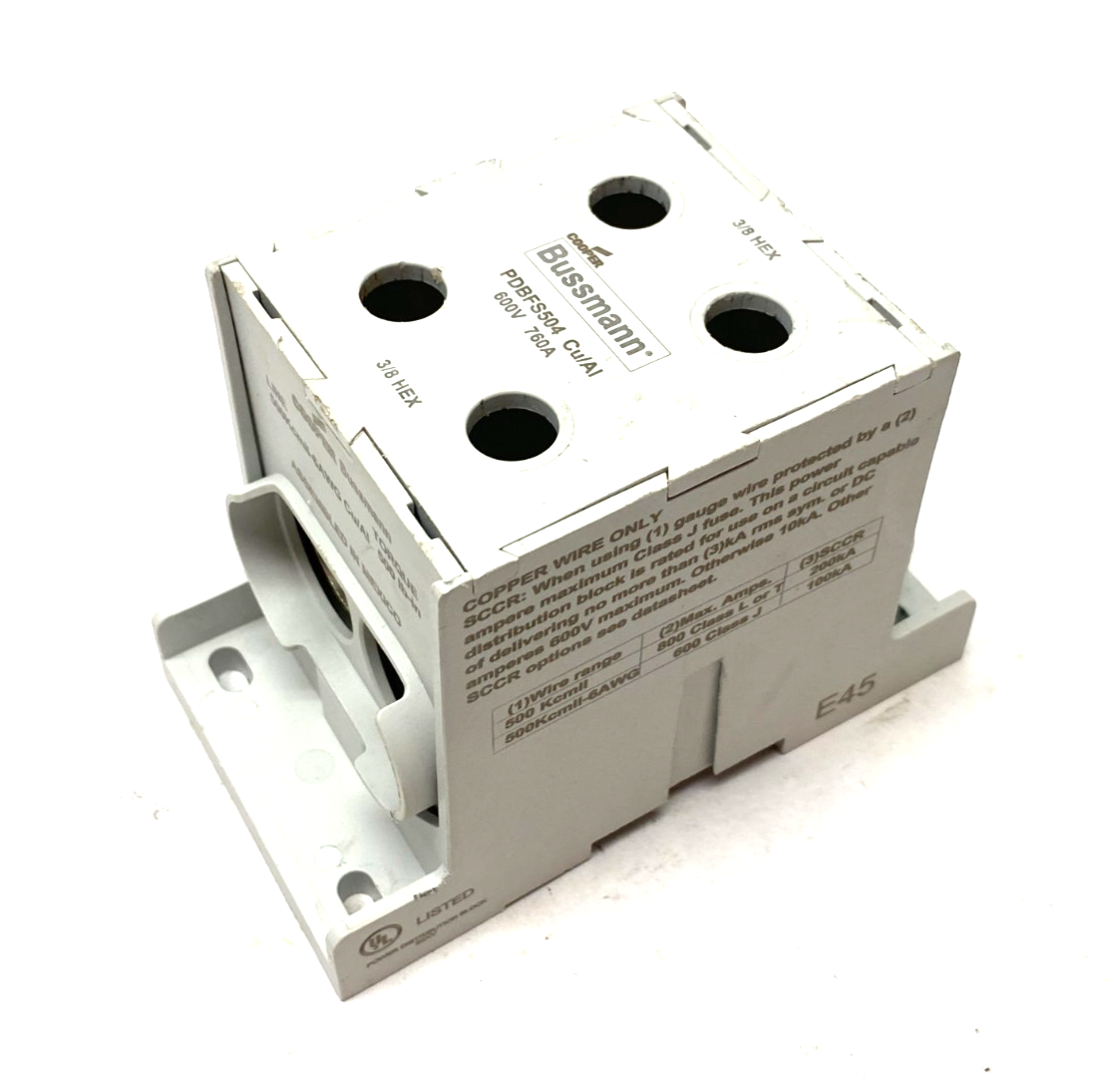 PDBFS504 | Bussmann Power Distribution Block 600V 760A - New – Open box - Maverick Industrial Sales