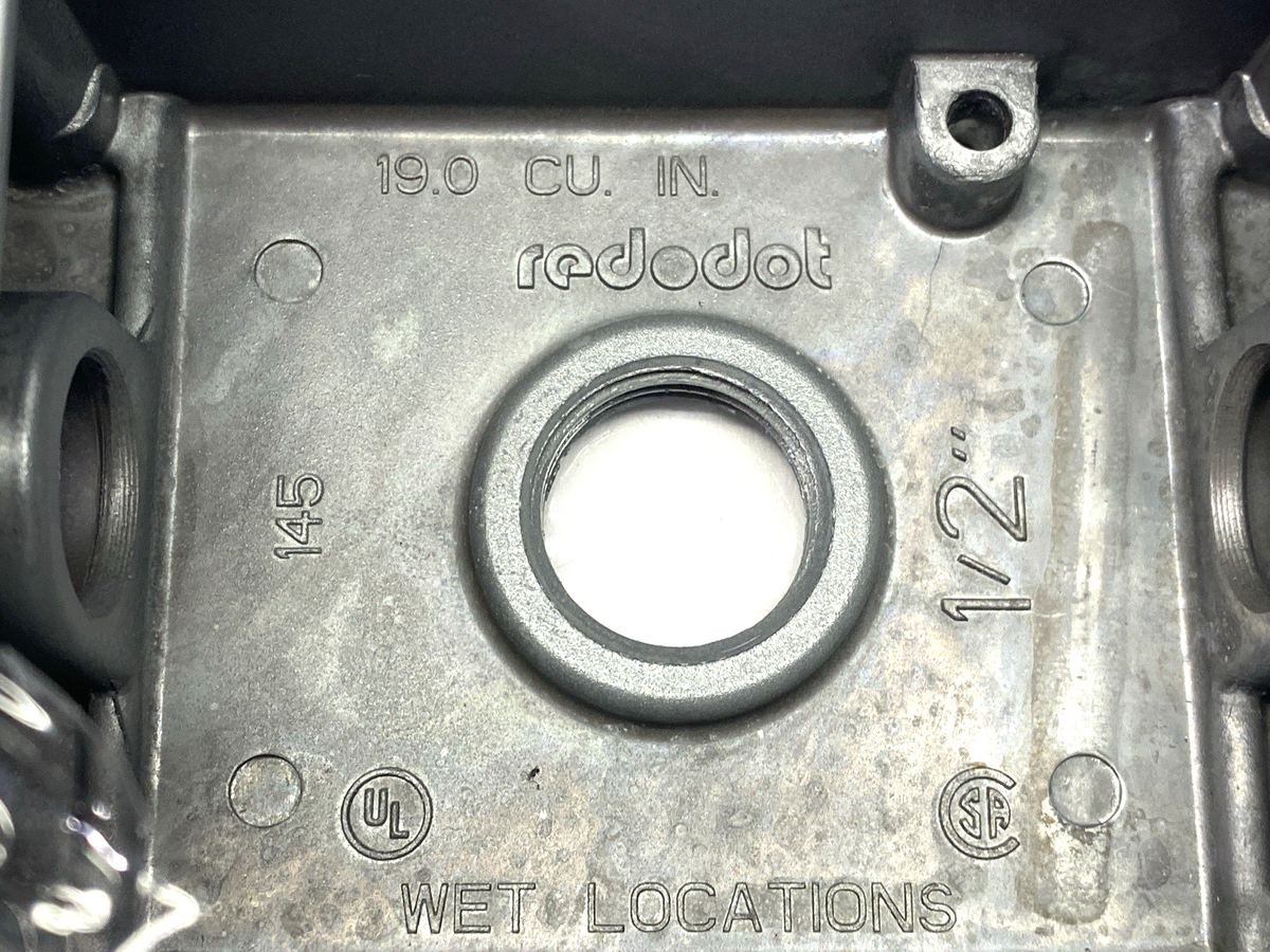 Red Dot IH3-1 Weatherproof Box 1/2", Three Hole, Silver, Aluminum, LOT OF 3 - Maverick Industrial Sales