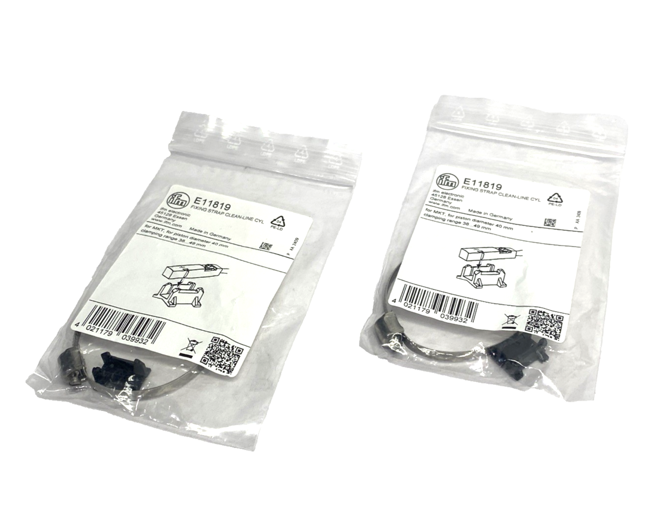 E11819 | ifm Fixing Strap For Smooth Body Cylinder FIXING STRAP CLEAN-LINE CYL 2PK - New - Maverick Industrial Sales