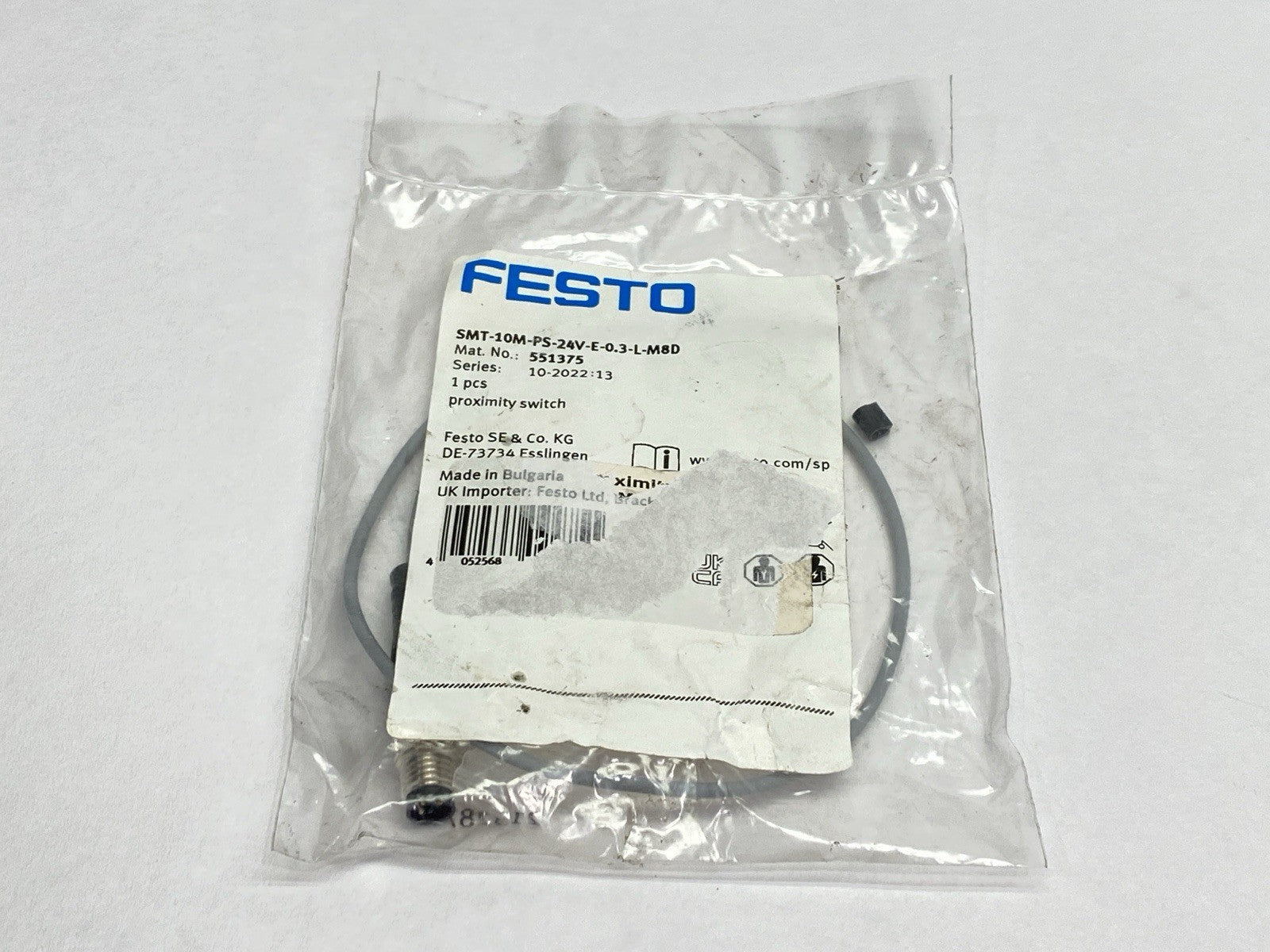 Festo SMT-10M-PS-24V-E-0.3-L-M8D Proximity Sensor Switch 551375 - Maverick Industrial Sales