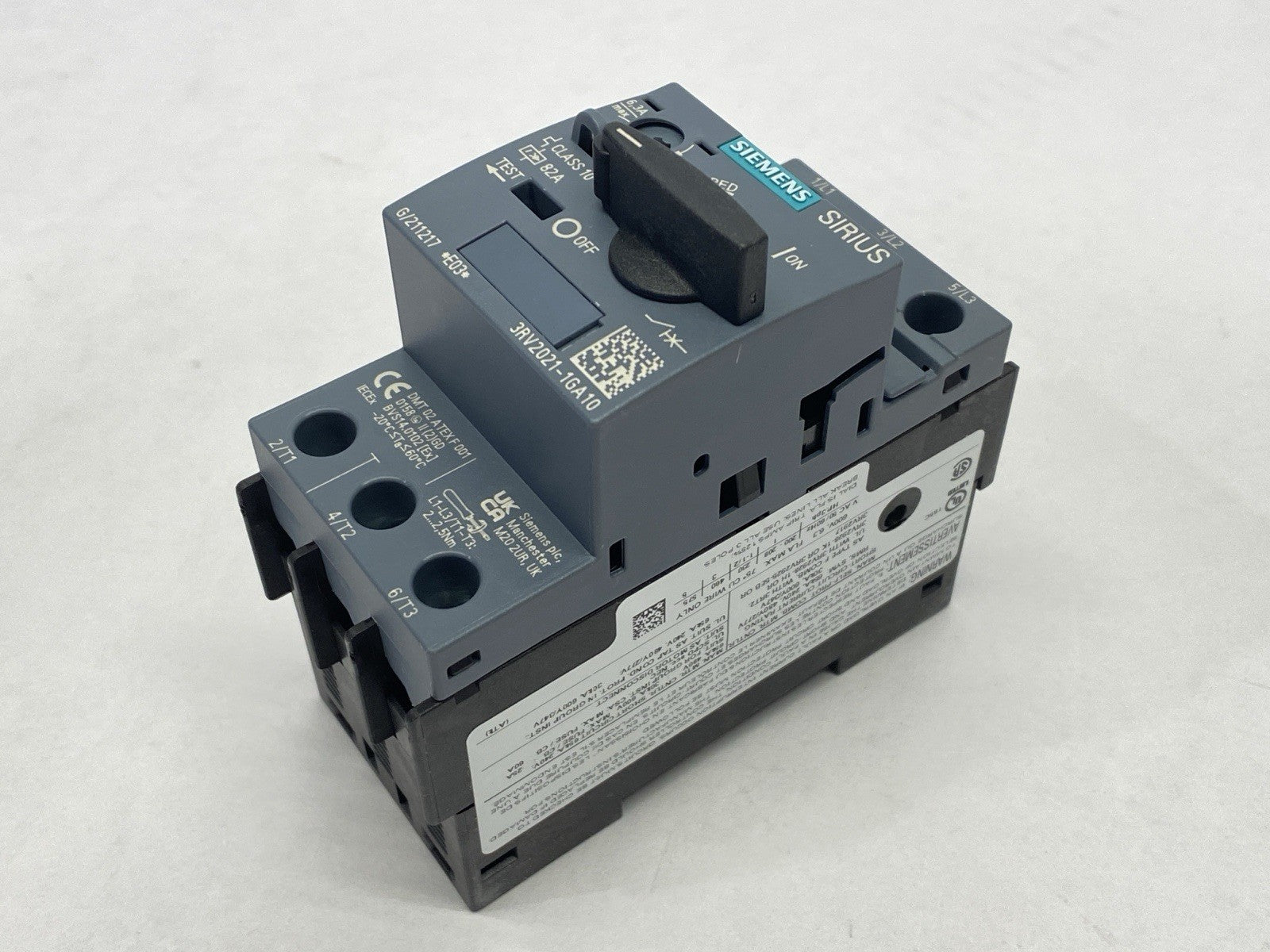Siemens 3RV2021-1GA10 Sirius Circuit Breaker 4.5-6.3A 82A 600V - Maverick Industrial Sales