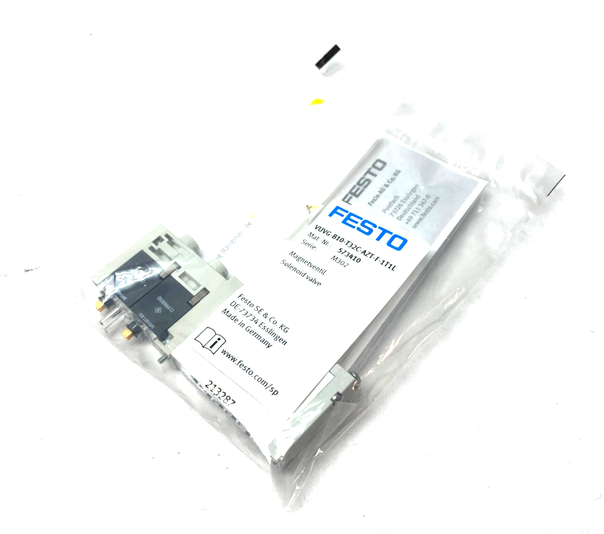 Festo VUVG-B10-T32C-AZT-F-1T1L Solenoid Valve 2x3 2-Way Monostable Closed 573410 - Maverick Industrial Sales