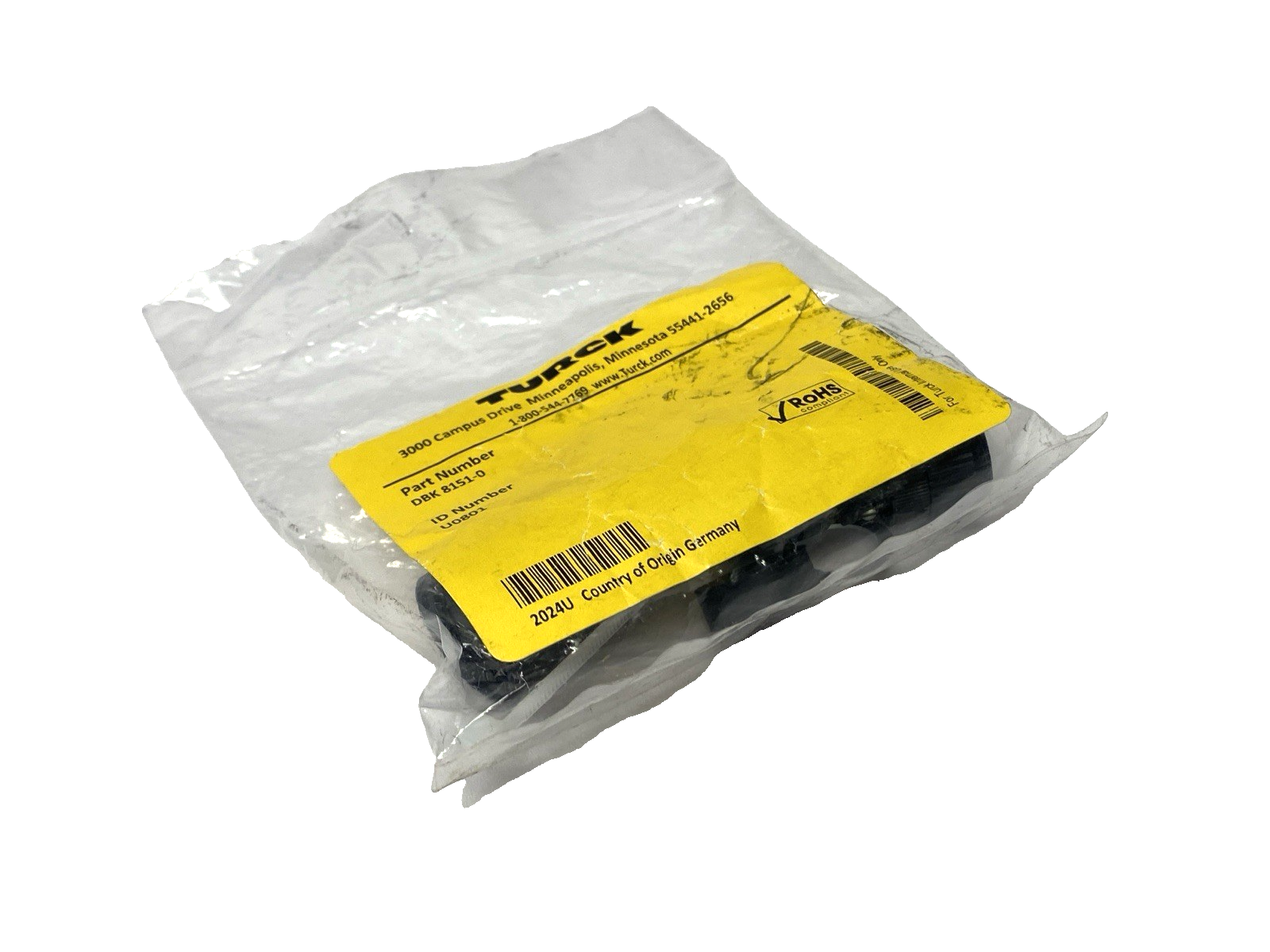 Turck DBK 8151-0 Field Wire M12 Straight Connector U0801 - Maverick Industrial Sales