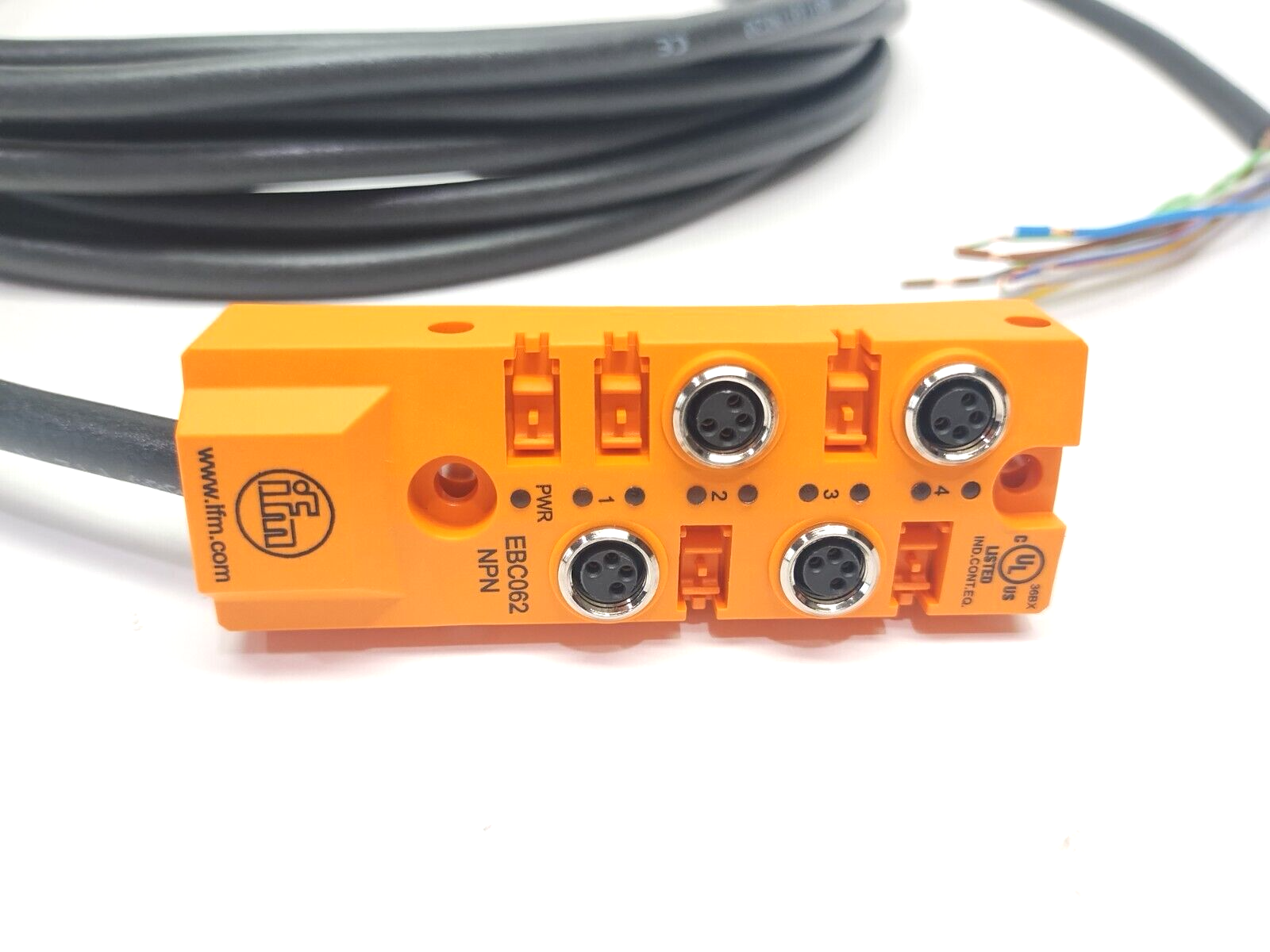 ifm EBC062 4-Port M8 4-Pin Wiring Block 10m Leads ZDO4F049MSJ0010H10 - New – Open box - Maverick Industrial Sales