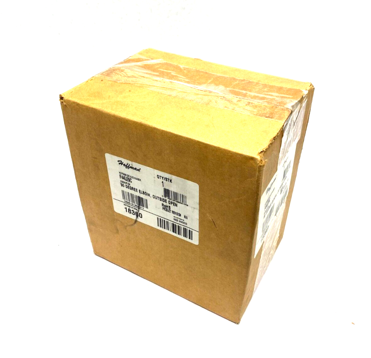 Hoffman F44LE9C nVent Lay-In Wireway Elbow 90-Deg, Outside Open Gray 4" x 4" - New - Maverick Industrial Sales