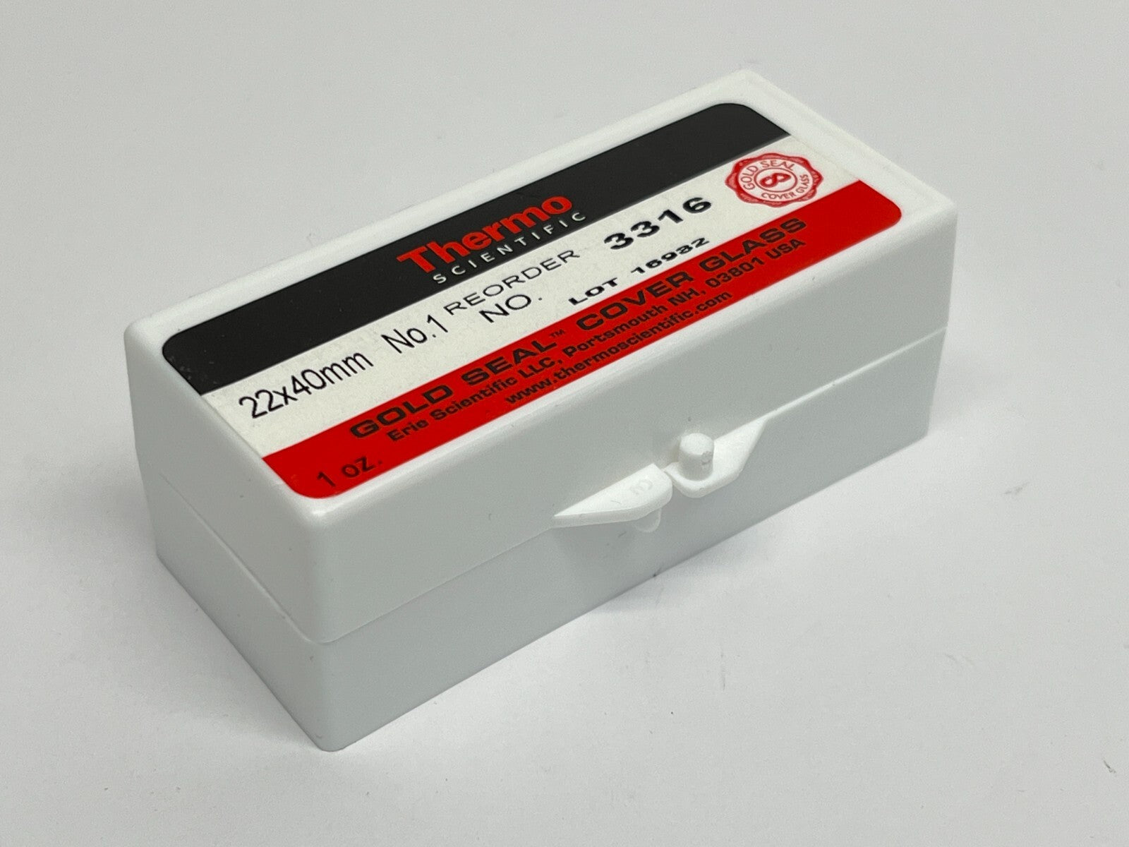 Thermo Fisher 3316 Gold Seal Cover Glass 22x40mm 1oz Pack - New – Open box - Maverick Industrial Sales