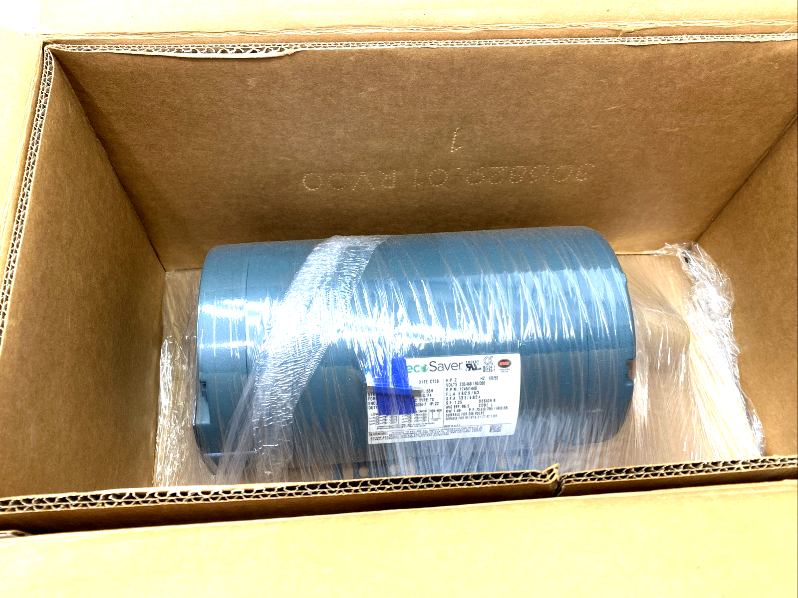 Leeson E116756.00 Motor 2HP 3PH 56H Frame, 230/460V 1745RPM C15B C6T17DB96B - Maverick Industrial Sales