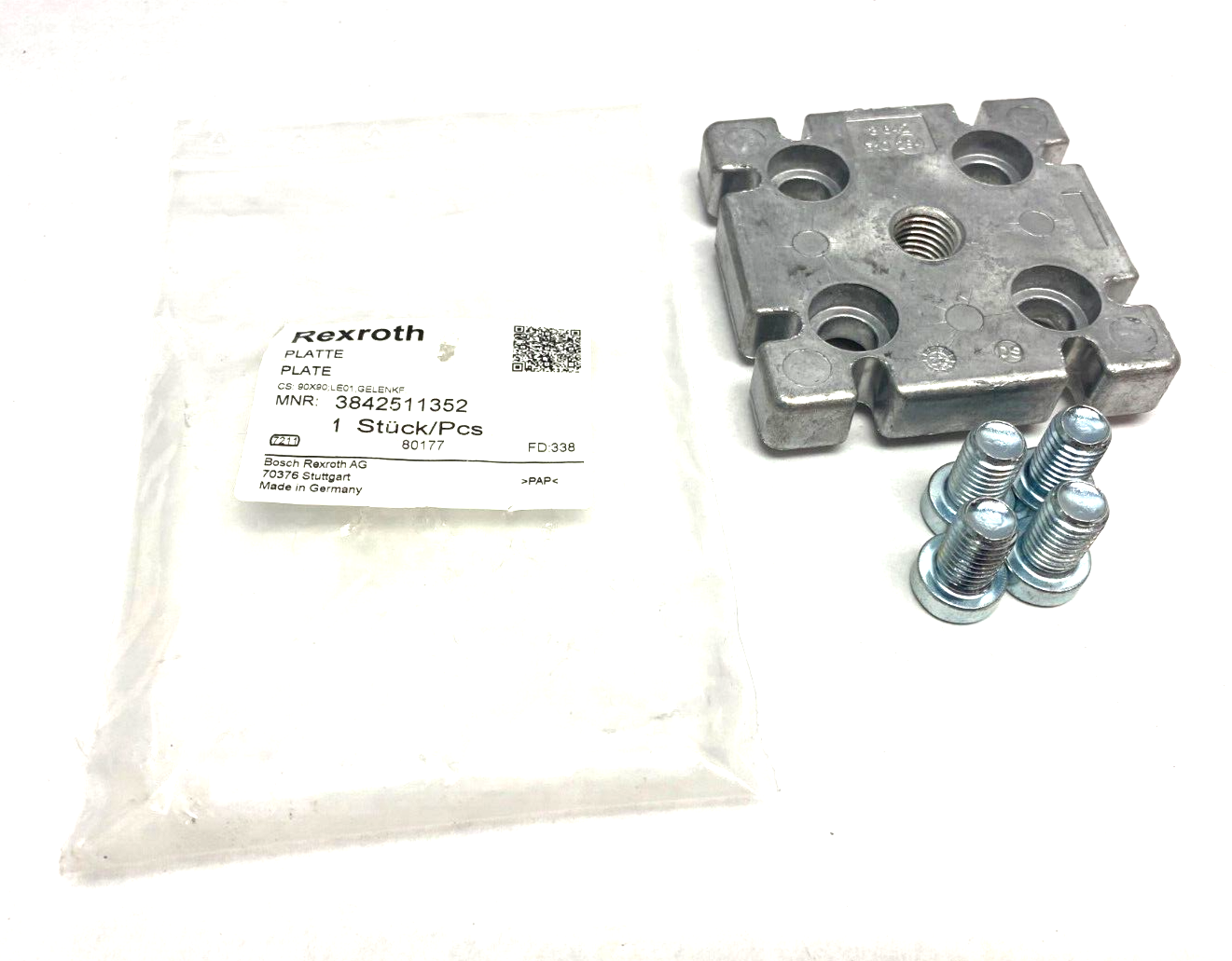 3842511352 | Bosch Rexroth Leveling Plate 90x90 - New – Open box - Maverick Industrial Sales
