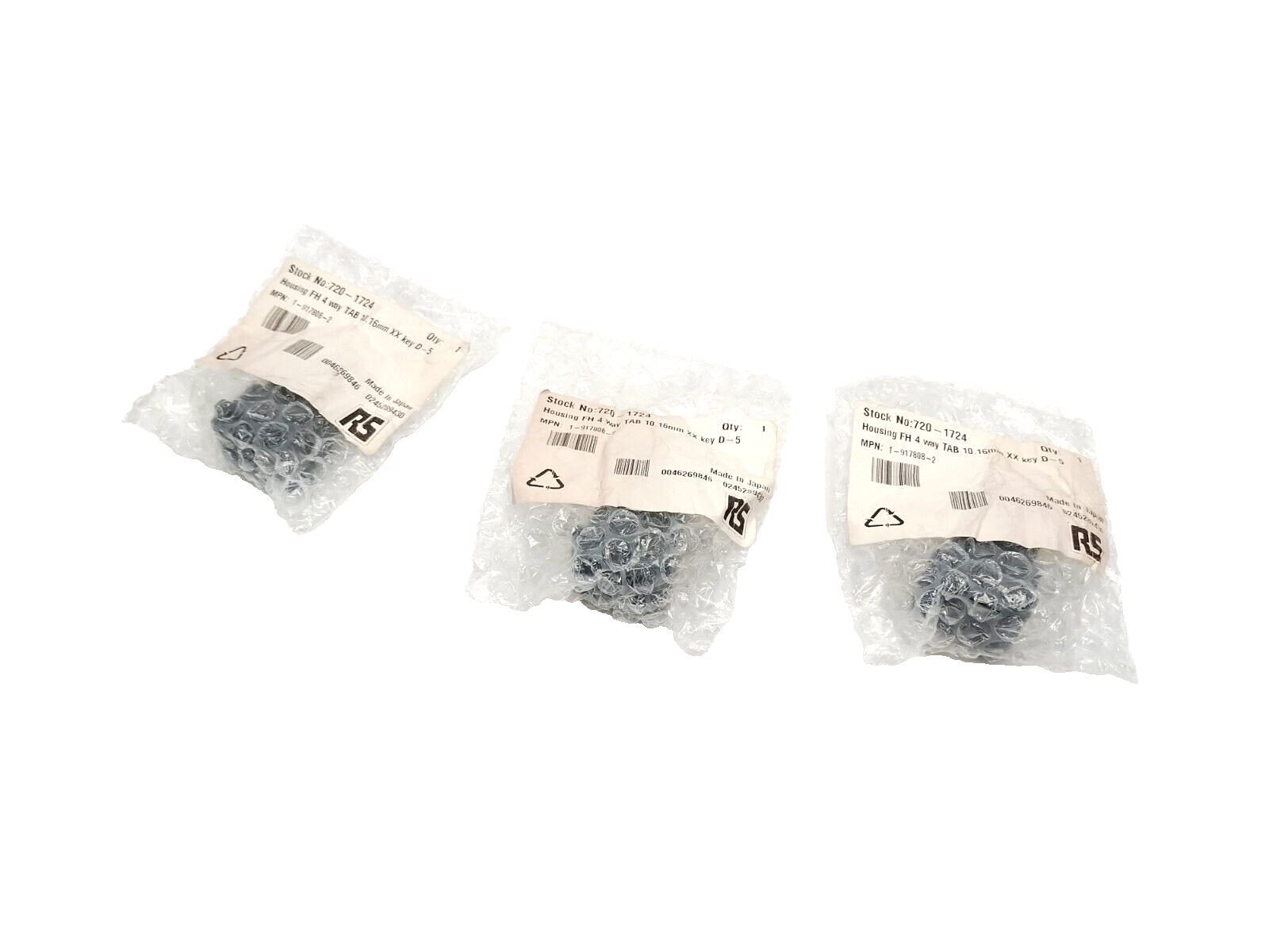 1-917808-2 | TE Connectivity PCB Housing 10.16mm Pitch 4 Way, 2 Row Male LOT OF 3 - New - Maverick Industrial Sales