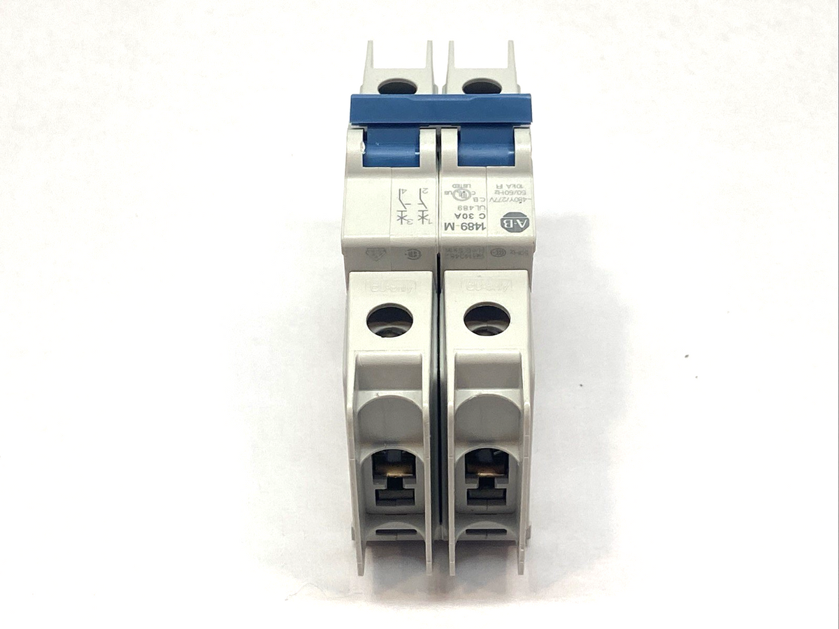 1489-M2C300 | Allen Bradley Ser. D 2 Pole Circuit Breaker ~480Y/277V 50/60Hz 30A- Used - Maverick Industrial Sales