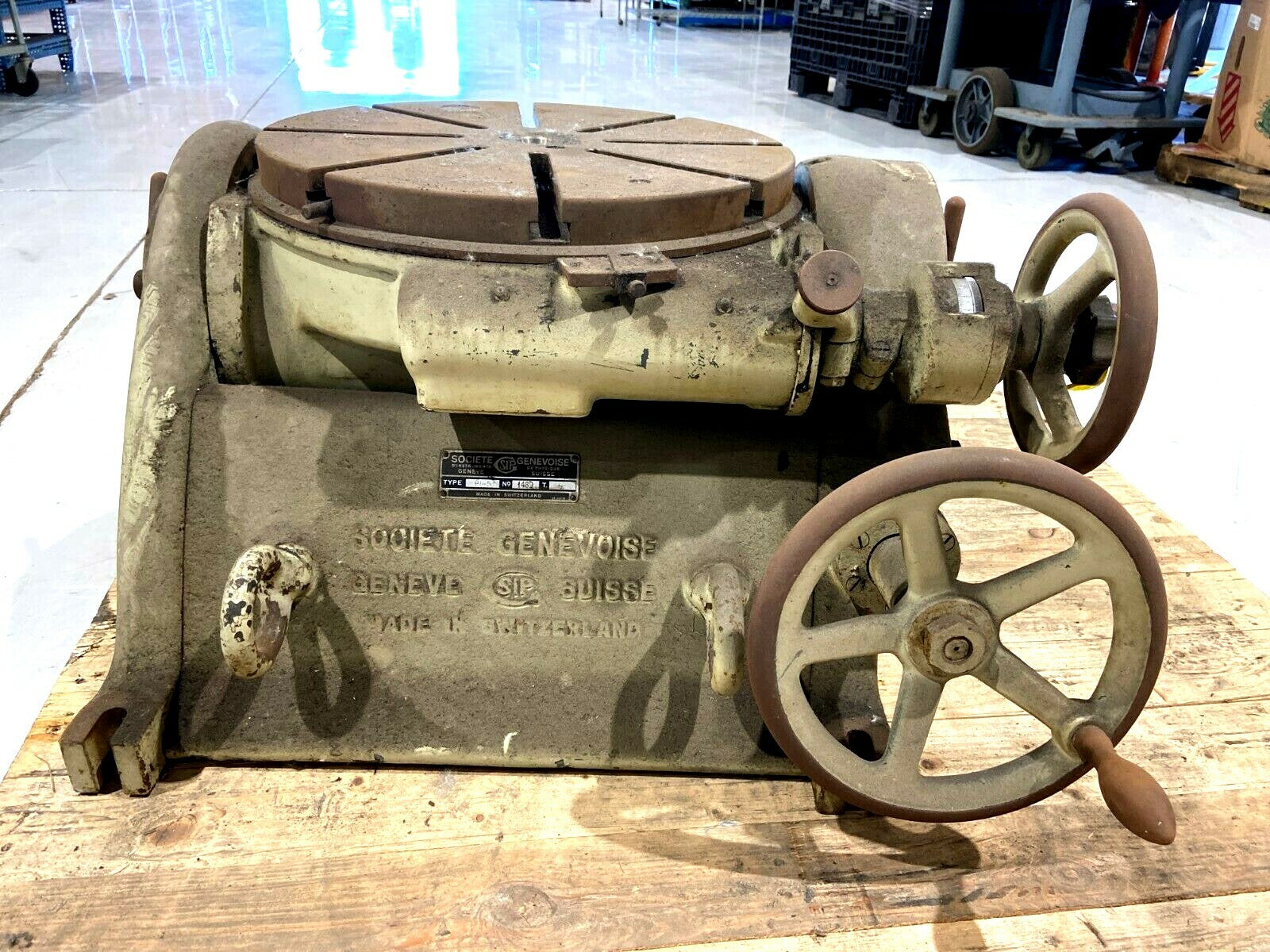 PI-5 | Societe Genevoise Rotary and Tilting Table 17-3/4" Diameter- Used - Maverick Industrial Sales