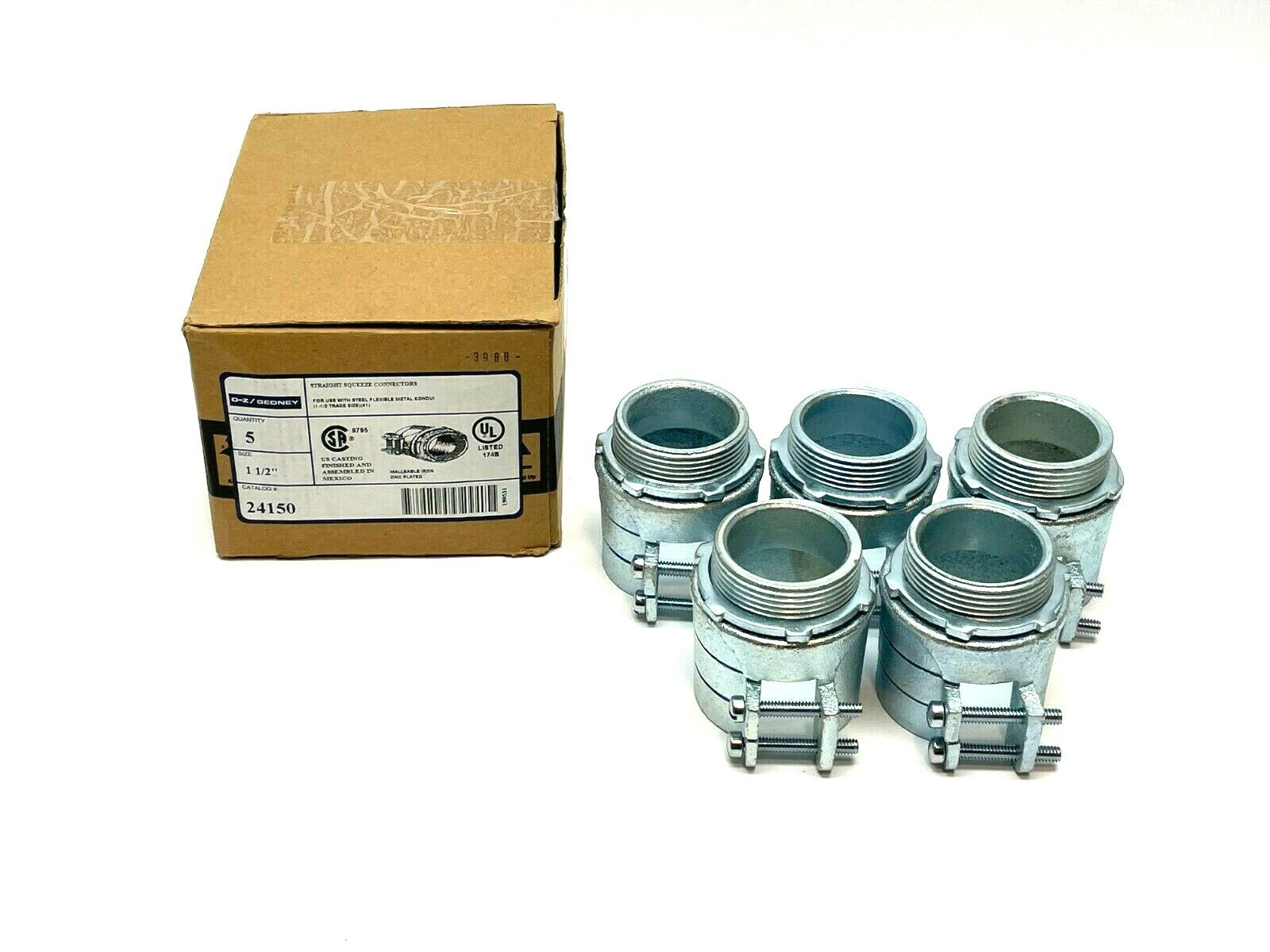 24150 | OZ Gedney Straight Squeeze Connector PKG OF 5 - New – Open box - Maverick Industrial Sales