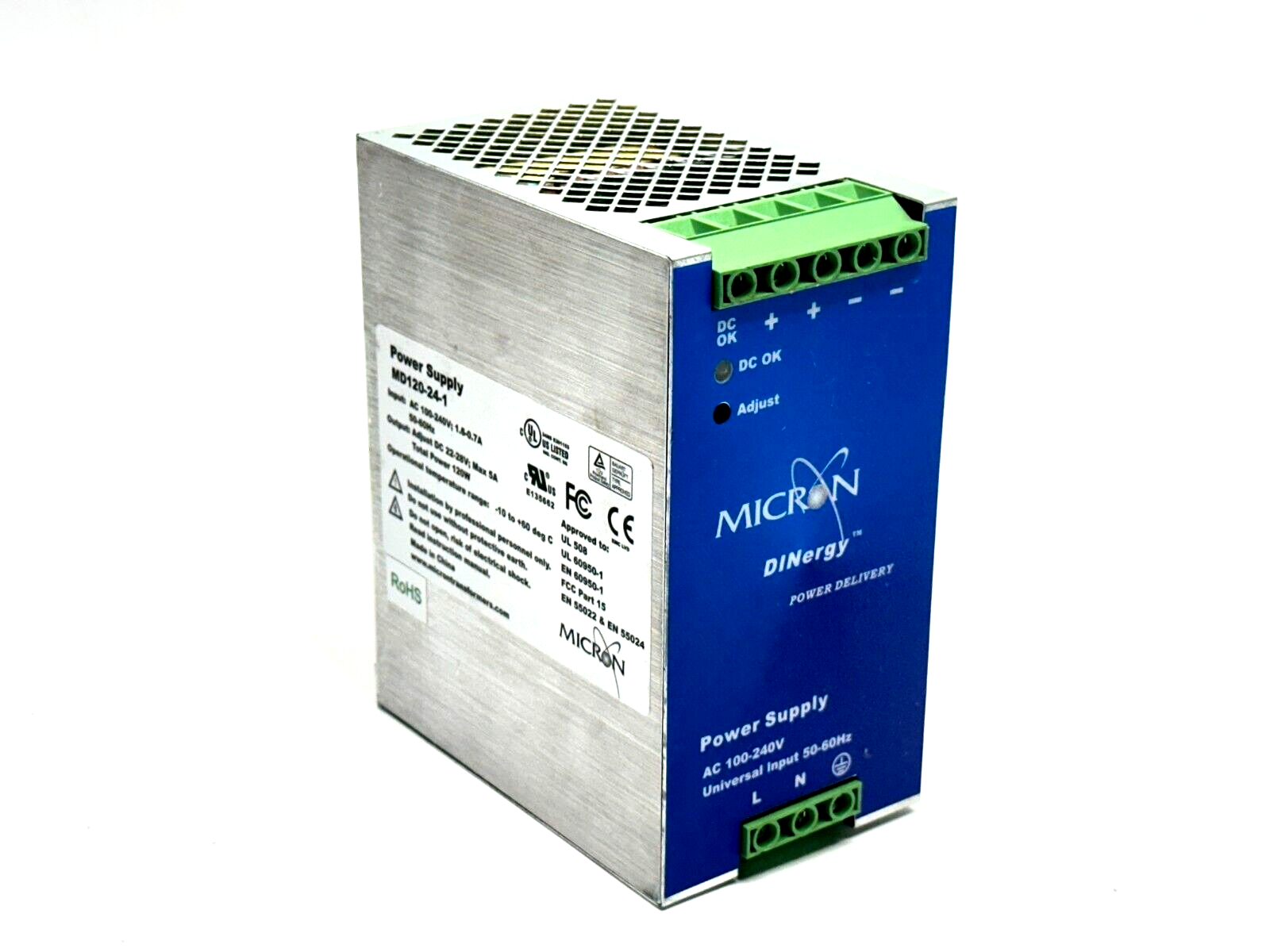MD120-24-1 | Micron Power Supply 100-240VAC Input 5A 24VDC Output - Used - Maverick Industrial Sales