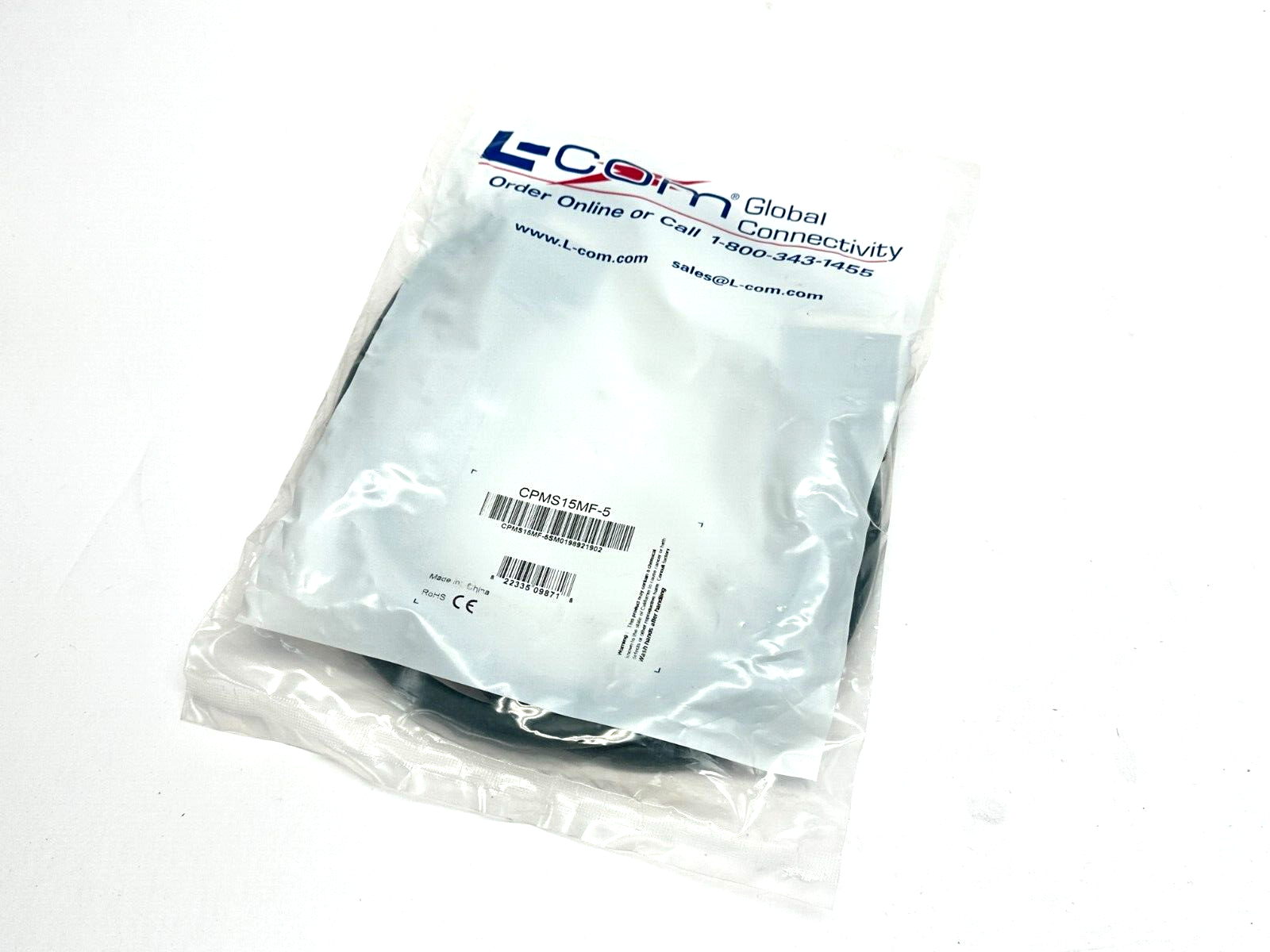 L-Com CPMS15MF-5 Heavy Duty D-Sub 15 Position M/F 5ft - New - Maverick Industrial Sales