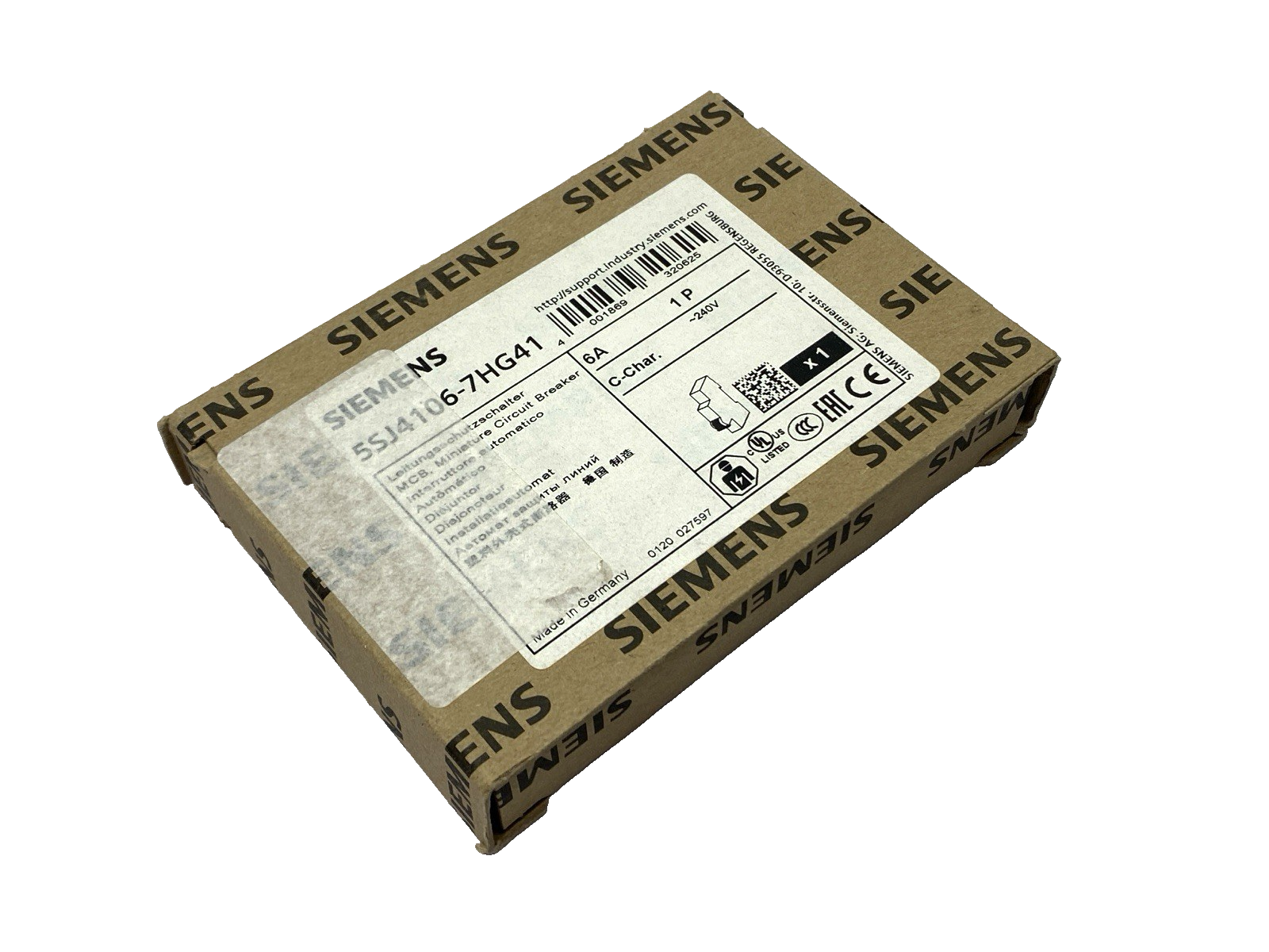 5SJ4106-7HG41 | Siemens Miniature Circuit Breaker 1-Pole 240V 6A - New - Maverick Industrial Sales