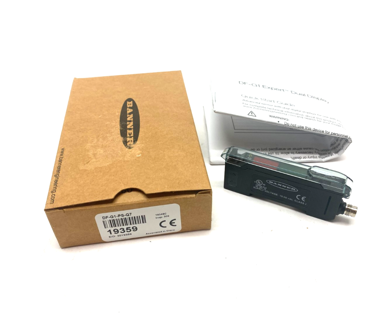 Banner DF-G1-PS-Q7 Expert Dual Display Fiber Amplifier 4-pin M8 Inte. QD 19359 - Maverick Industrial Sales