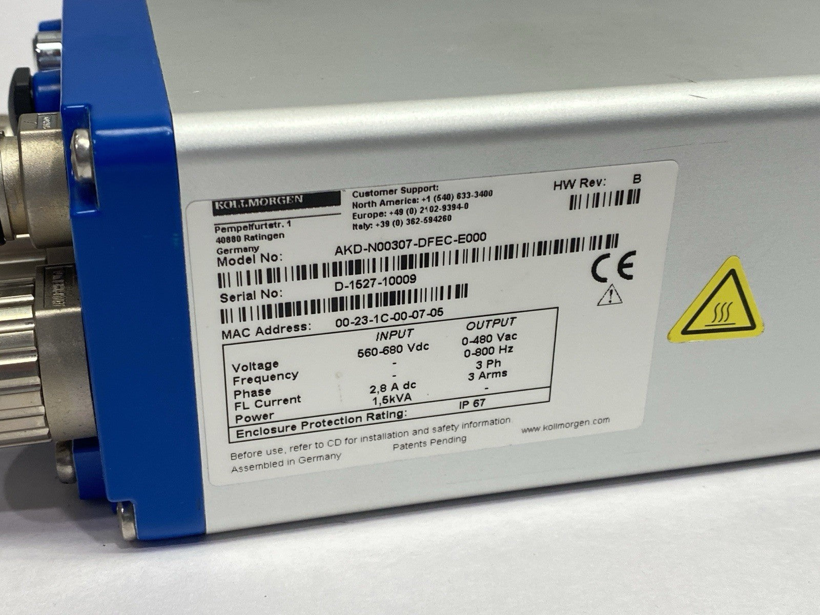 Kollmorgen AKD-N00307-DFEC-E000 Decentralized Servo Drive - Maverick Industrial Sales