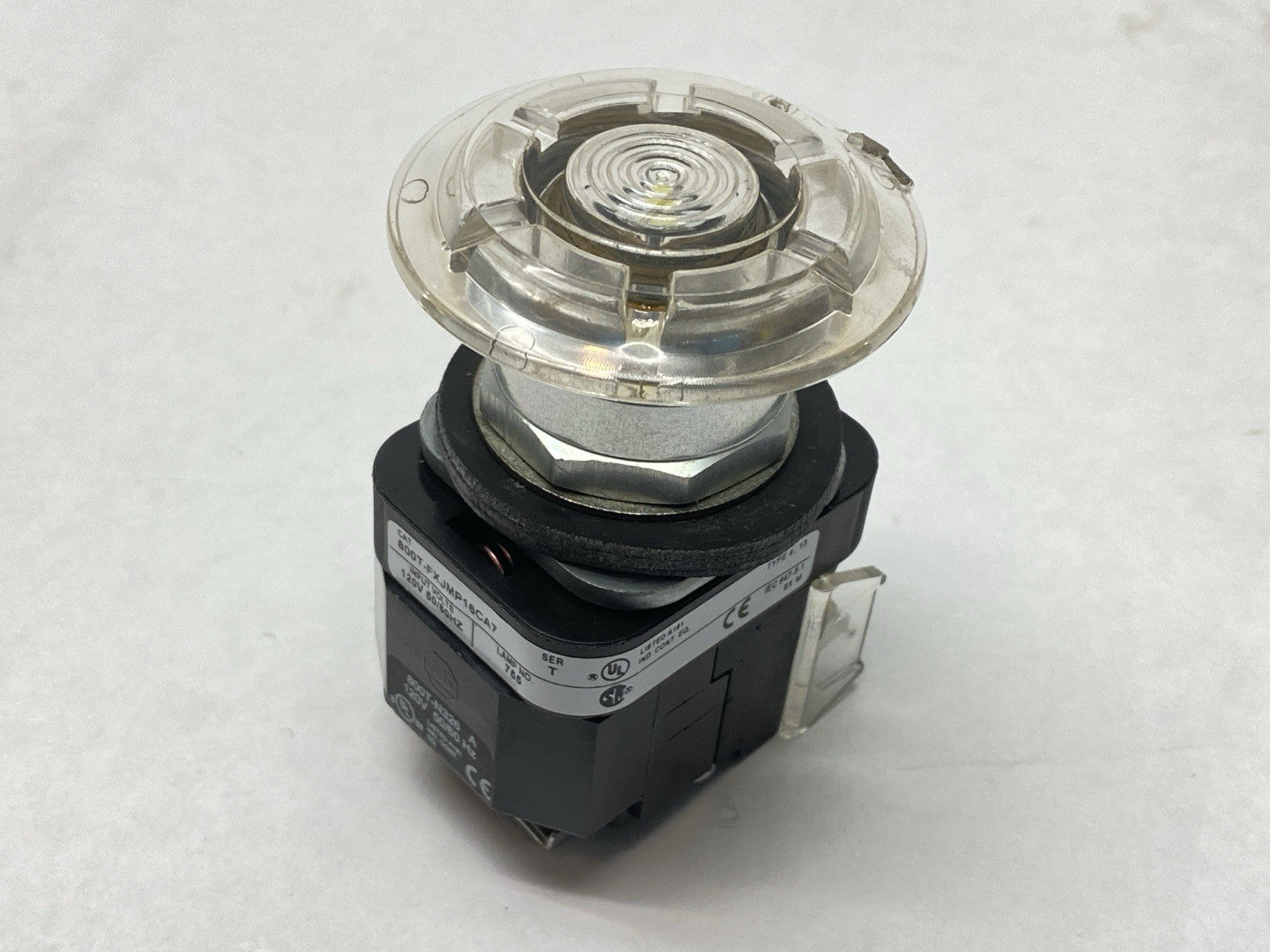 Allen Bradley 800T-FXJMP16CA7 Ser T Push-Pull Mushroom Button Clear 30mm 120V - Maverick Industrial Sales