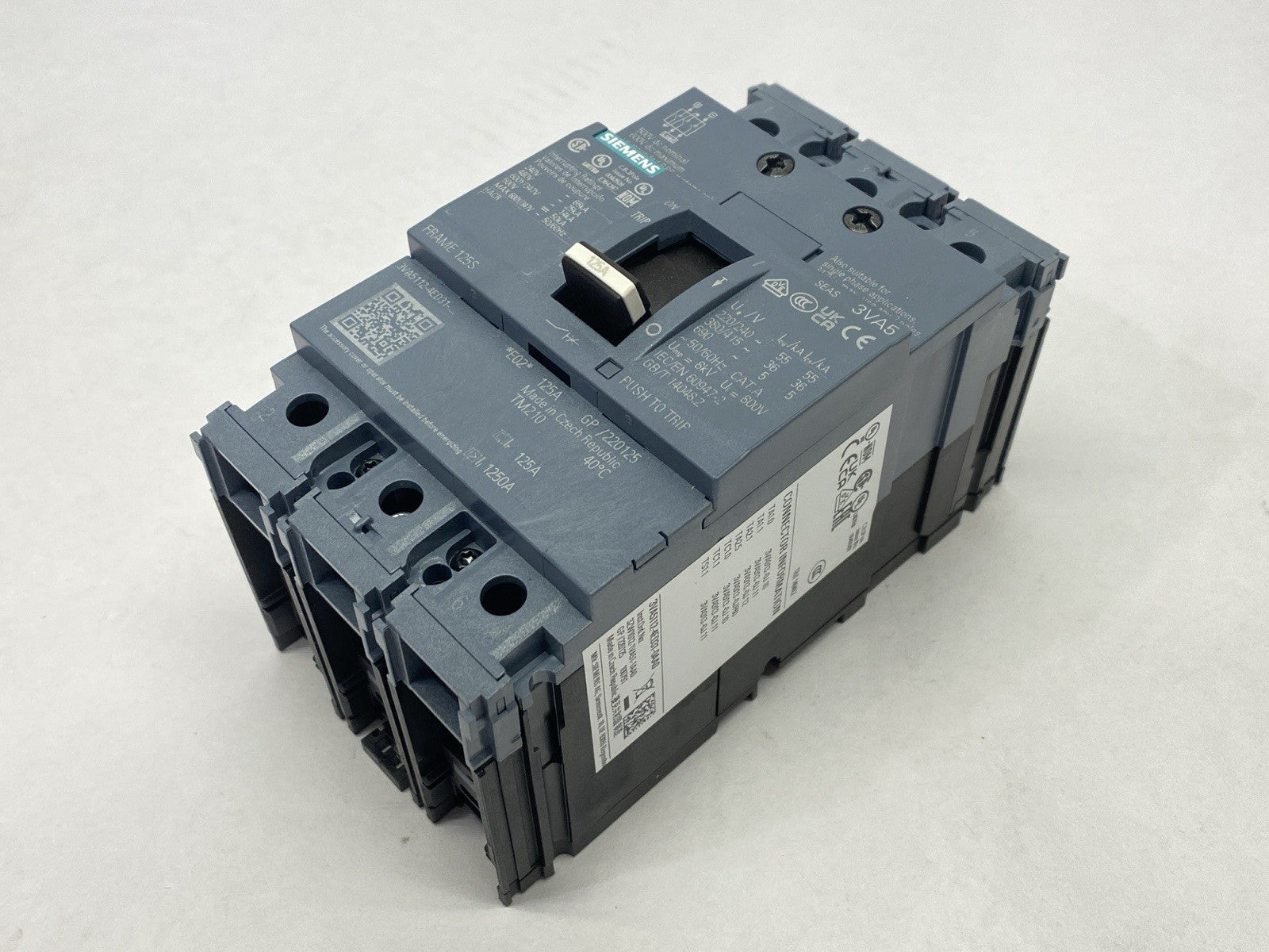 Siemens 3VA5112-4ED31-0AA0 Molded Case Circuit Breaker 3-Pole 125A 480V - Maverick Industrial Sales