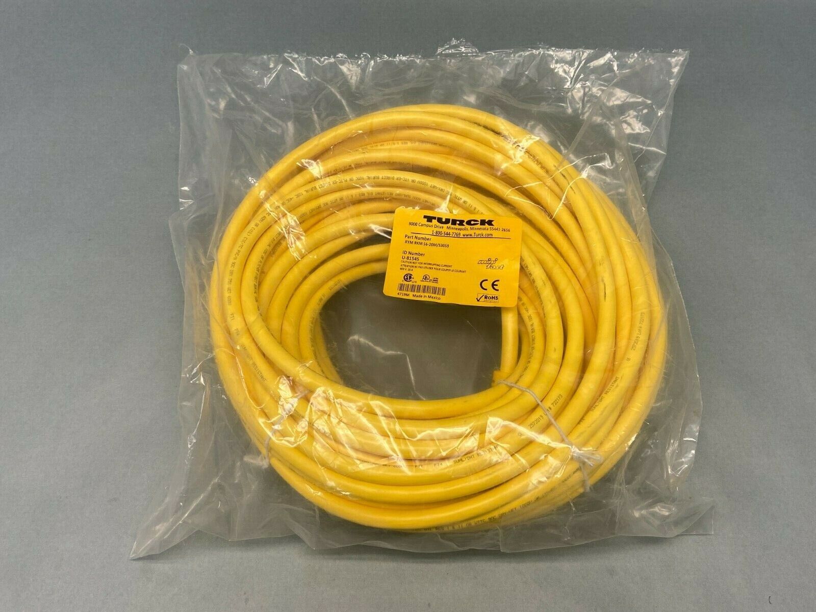 Turck RYM RKM 56-20M/S3059 Minifast Double-Ended Cordset U-81545 - New - Maverick Industrial Sales