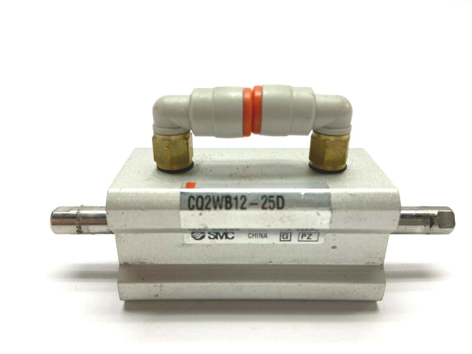 SMC CQ2WB12-25D Compact Cylinder w/ 90 Degree 5/32" Tube Fittings - Maverick Industrial Sales