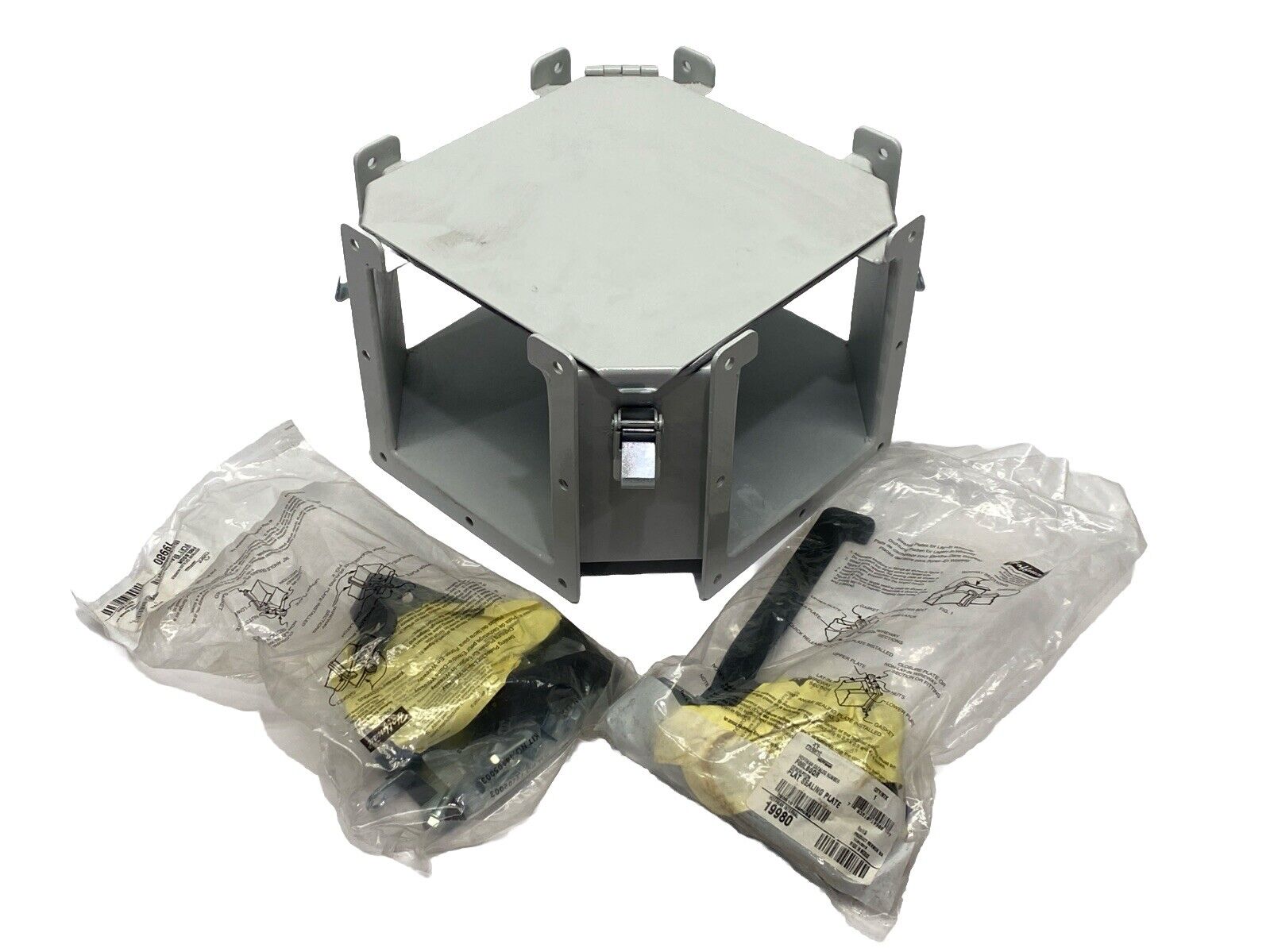 Hoffman F66LC nVent Cross Fitting Lay-in Hinged-Cover 6.00x6.00 Steel - New – Open box - Maverick Industrial Sales