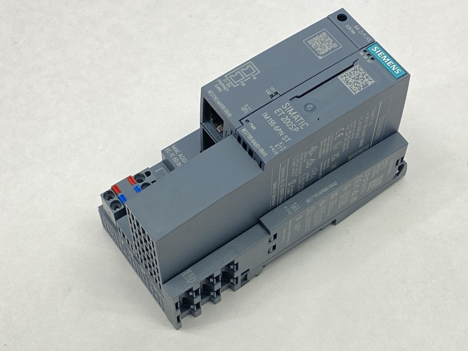 Siemens 6ES7155-6AU01-0BN0 SIMATIC ET 200SP Module w/ 6ES7193-6AR00-0AA0 - Maverick Industrial Sales