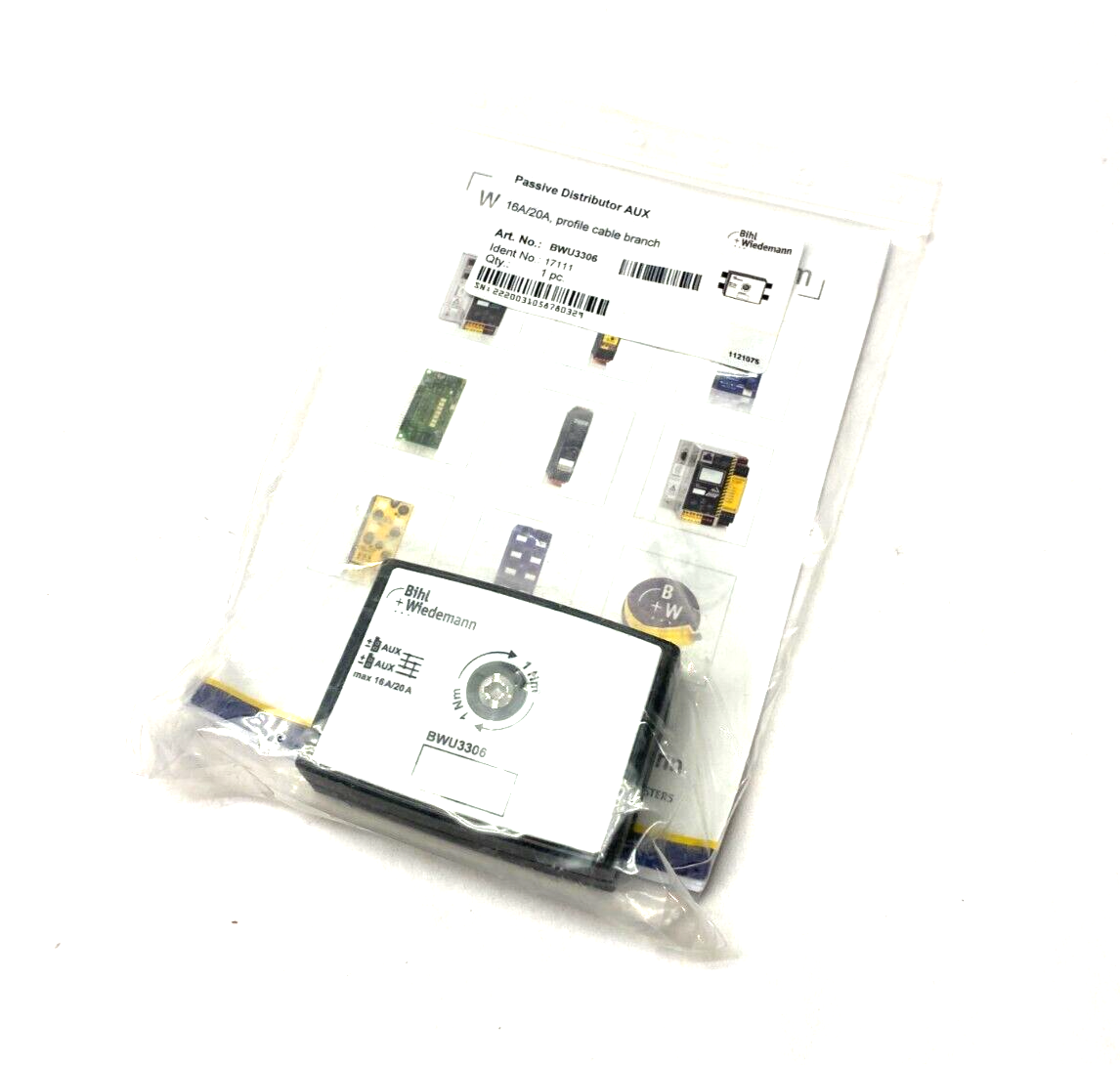BWU3306, 17111 | Bihl+Wiedemann BWU3306 Passive Distributor 16A/20A Profile Cable Branch 17111 - New - Maverick Industrial Sales