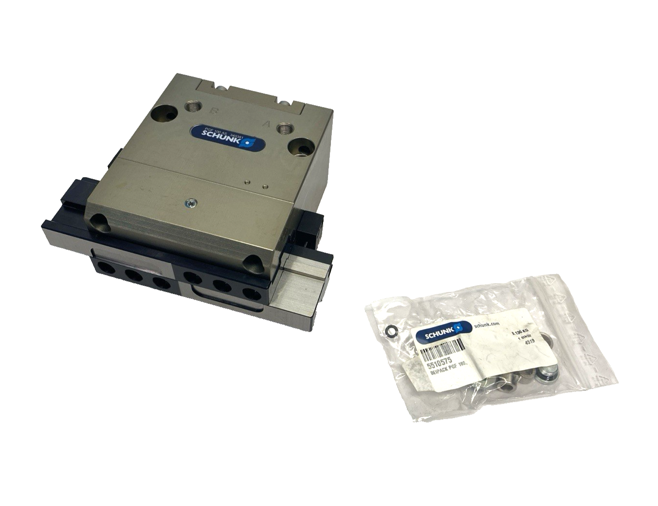 Schunk PGF 100-AS Universal Gripper, Size 100 23.5mm Stroke Per Jaw 1150N 340381 - Maverick Industrial Sales