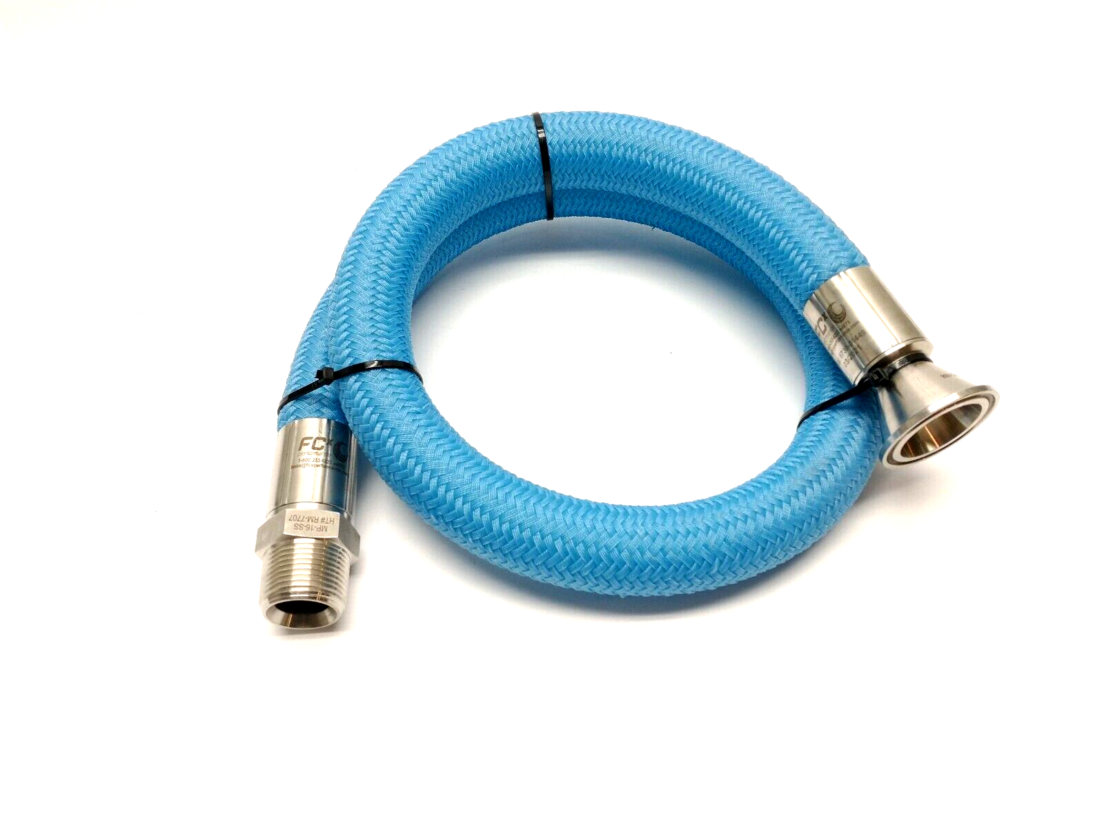 FCX Performance PBC-16-SS Braided Sanitary Hose 4' Length MP-16-SS HT#RM-7707 - Maverick Industrial Sales
