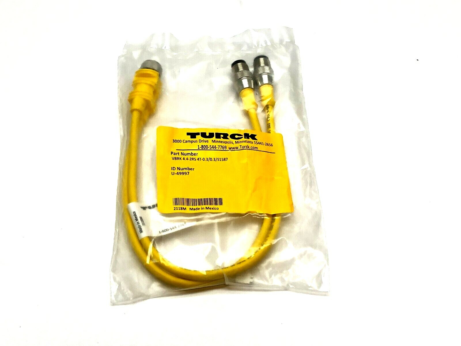 Turck VBRK 4.4-2RS 4T-0.3/0.3/S1587 Splitter U-49997 - New - Maverick Industrial Sales