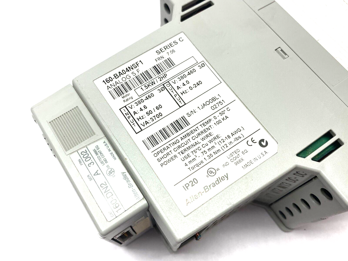 160-BA04NSF1 | Allen Bradley Ser. C DeviceNet Preset Speed Controller 2HP 1.5KW- Used - Maverick Industrial Sales