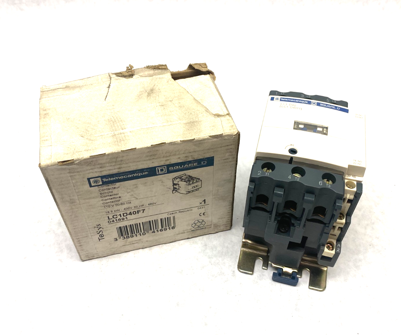 Square D Telemecanique LC1D40F7 TeSys Nonreversing IEC Contactor 3-Pole 40A - Maverick Industrial Sales