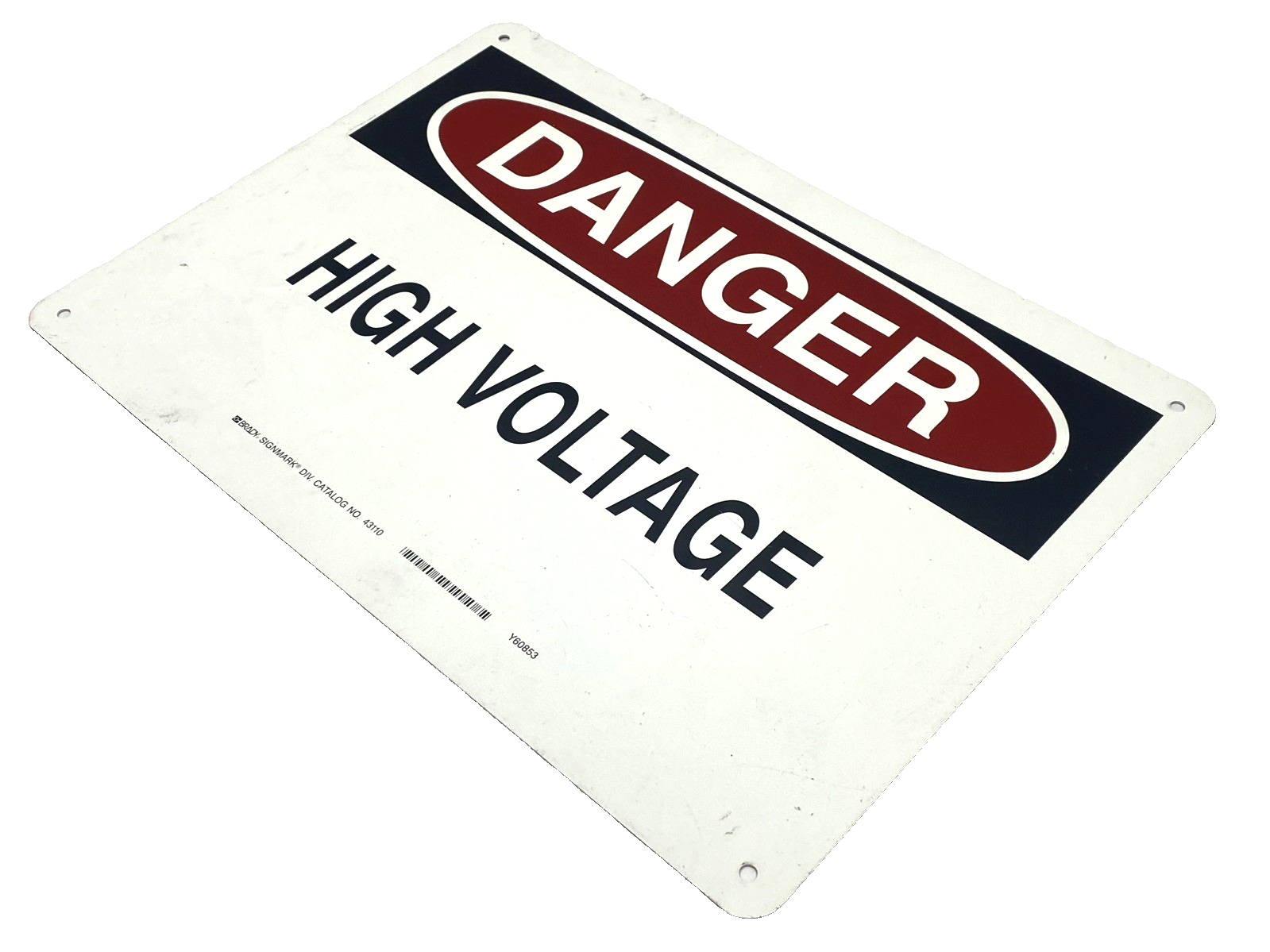 Brady 43110 Danger High Voltage Sign 10"x14" Aluminum - Maverick Industrial Sales