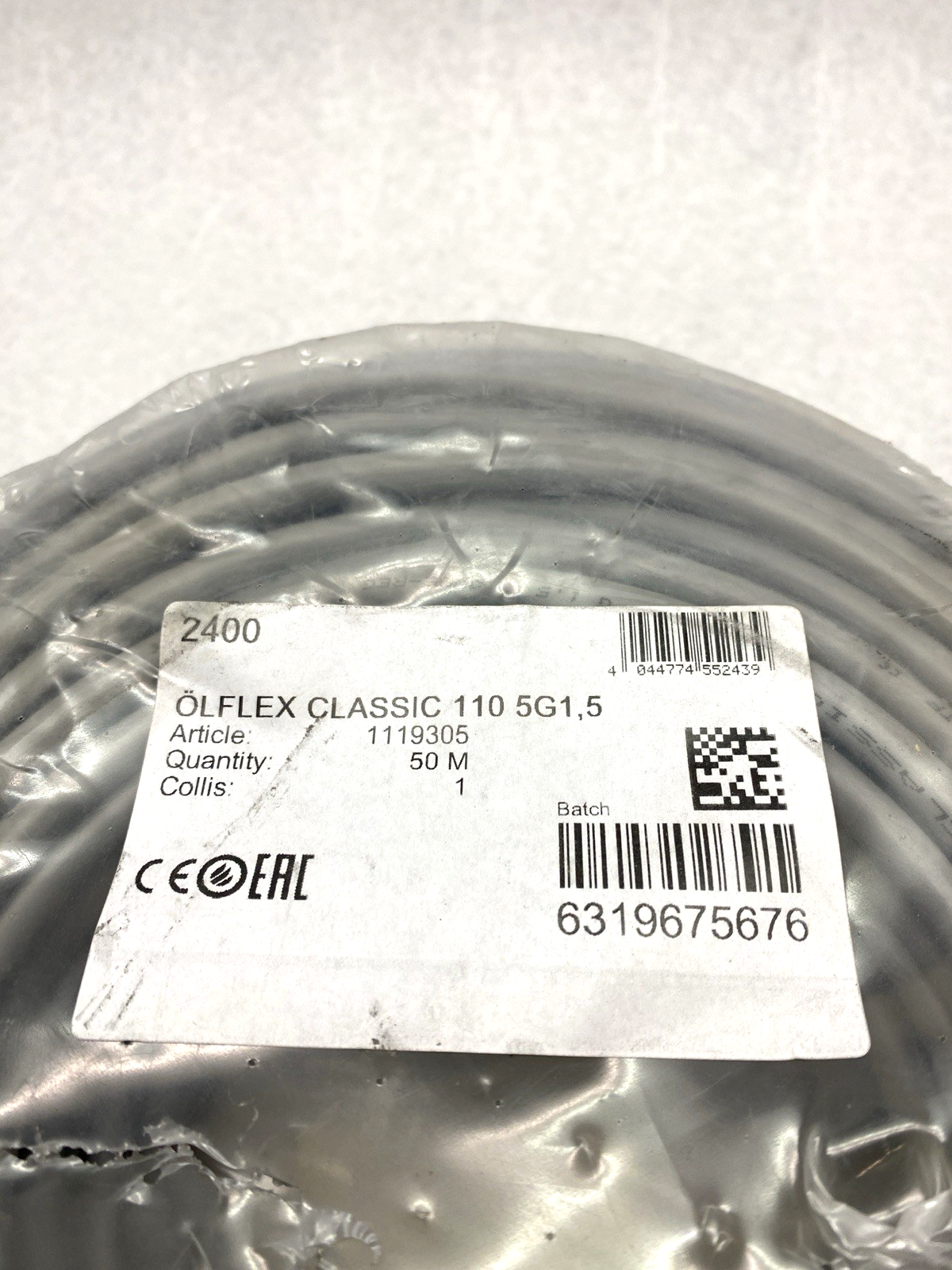 1119305 | LAPP Cable Olflex Classic 110 5G1,5 50m Atlas Copco 0020.1016R - New Other - Maverick Industrial Sales