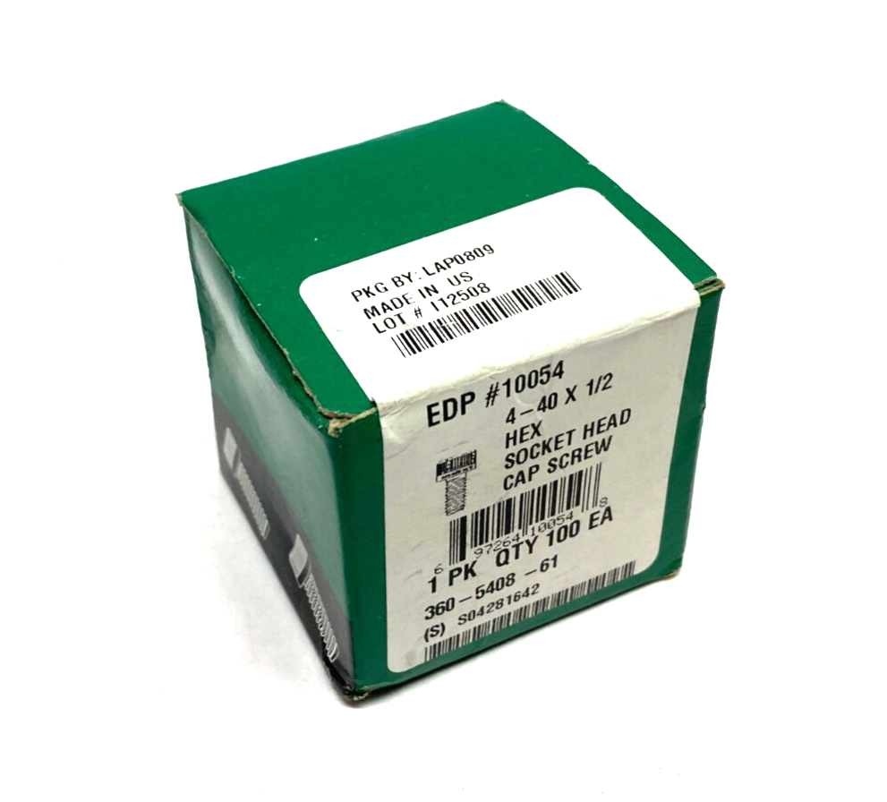 Decorah 360-5408-61 Hex Socket Head Cap Screw 4-40 x 1/2 BOX OF 100 - Maverick Industrial Sales