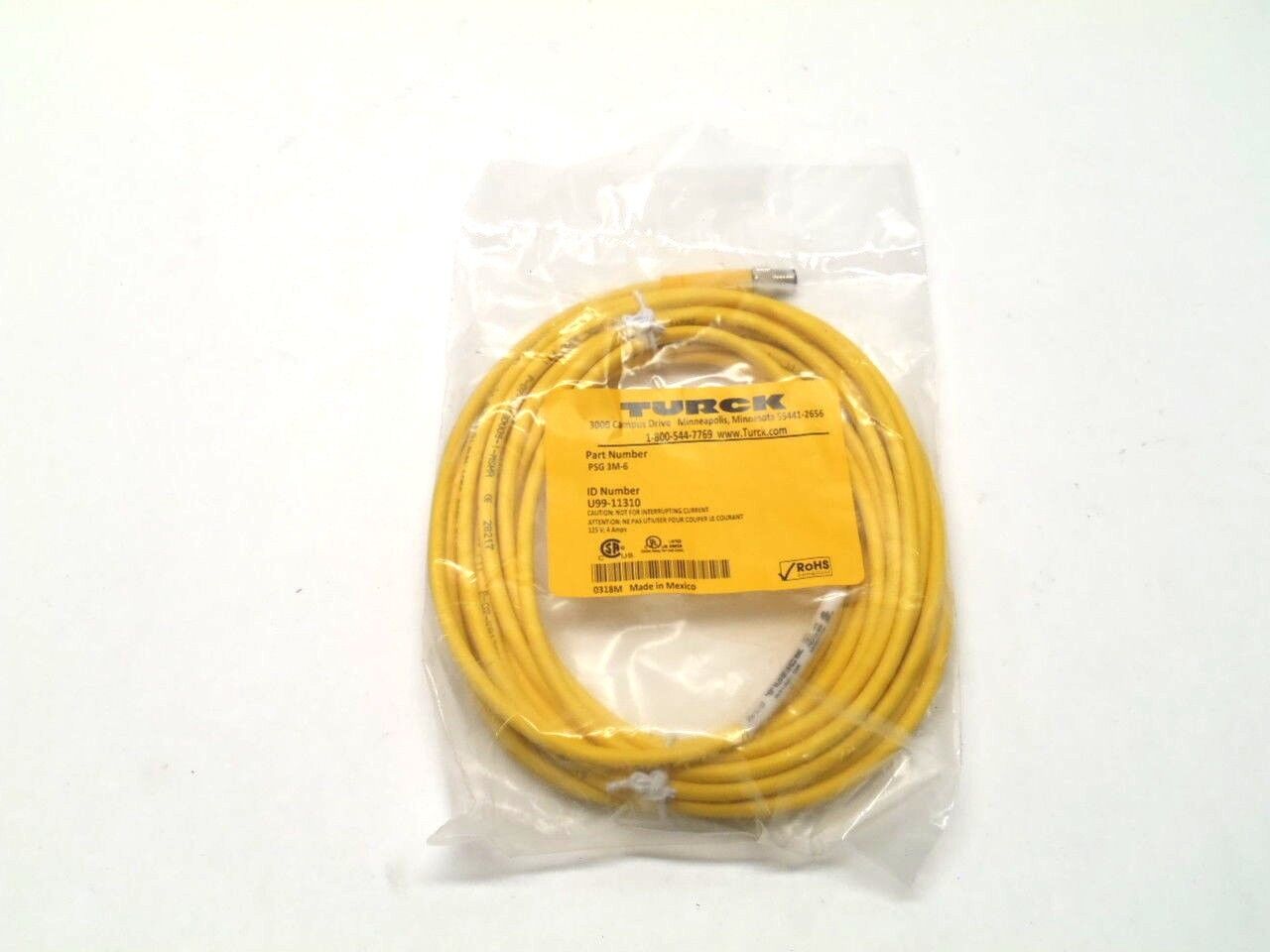 Turck PSG 3M-6 Cable Cordset Assembly U99-11310 - New - Maverick Industrial Sales