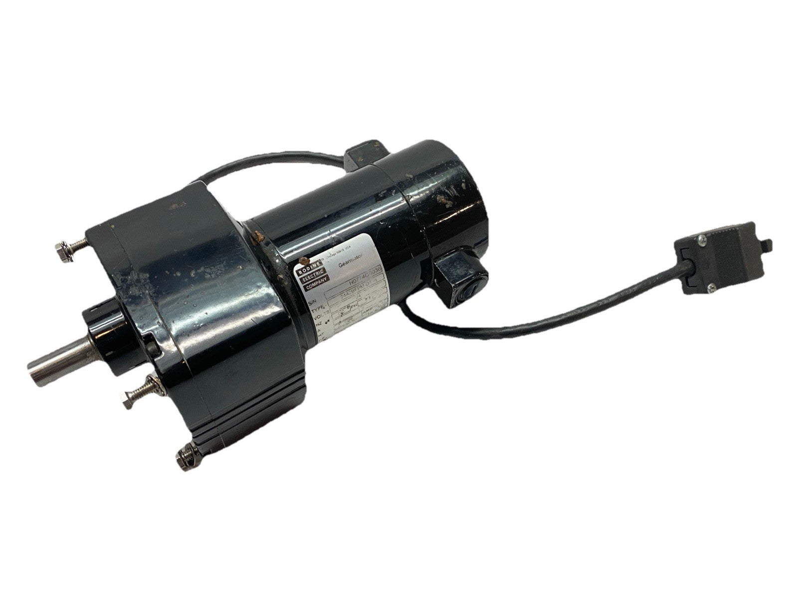 24A2BEPM-D4 | Bodine Electric Parallel Shaft DC Gearmotor 1/29HP 90:1 28RPM 24V - For parts or not working - Maverick Industrial Sales