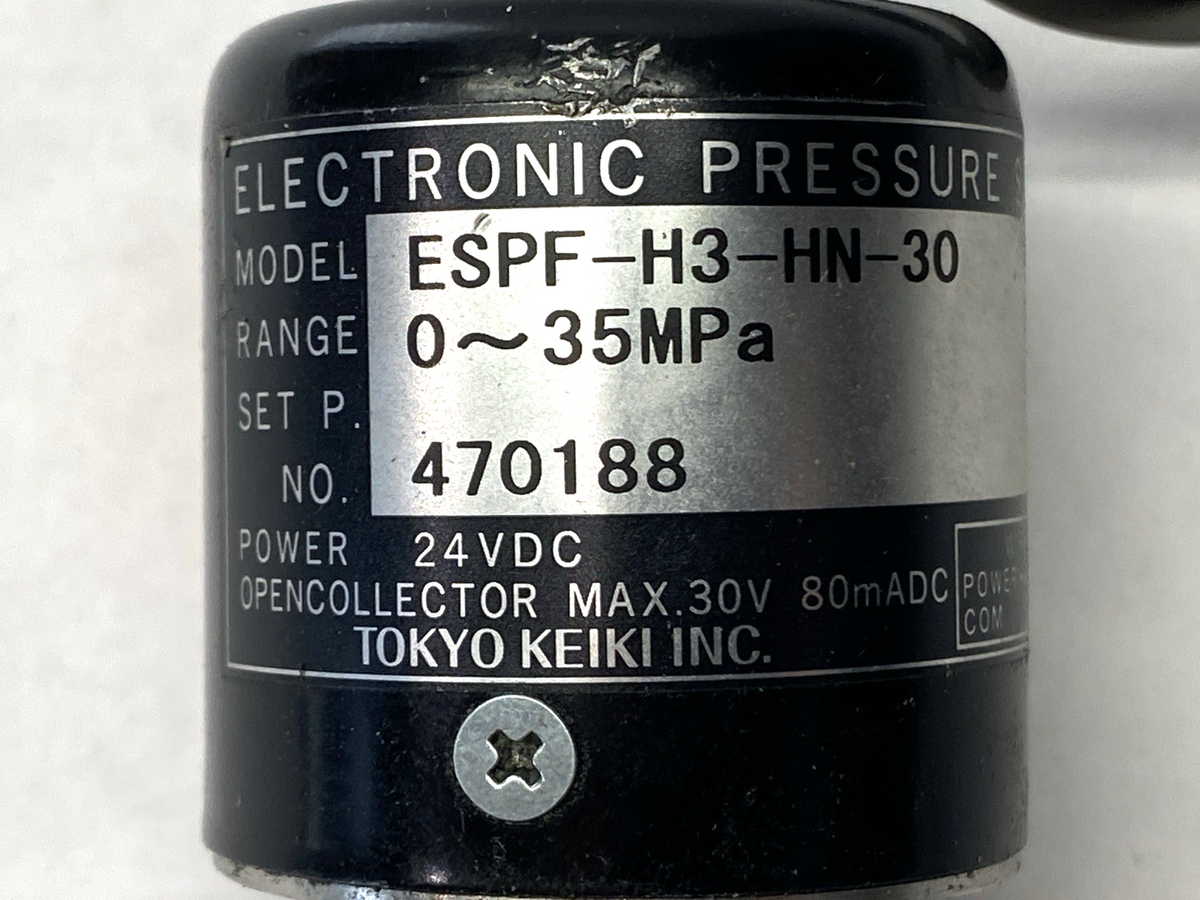 ESPF-H3-HN-30 | Tokyo Keiki Electronic Pressure Switch 0-35MPa 24VDC SHORT LEAD- Used - Maverick Industrial Sales