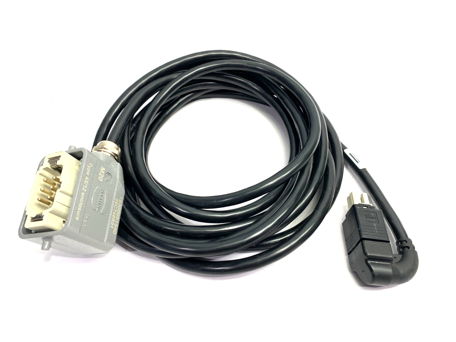 4222 1841 02 | Atlas Copco Power Cable US 250V 5m w/ Harting 19300061540 Hood - Used - Maverick Industrial Sales