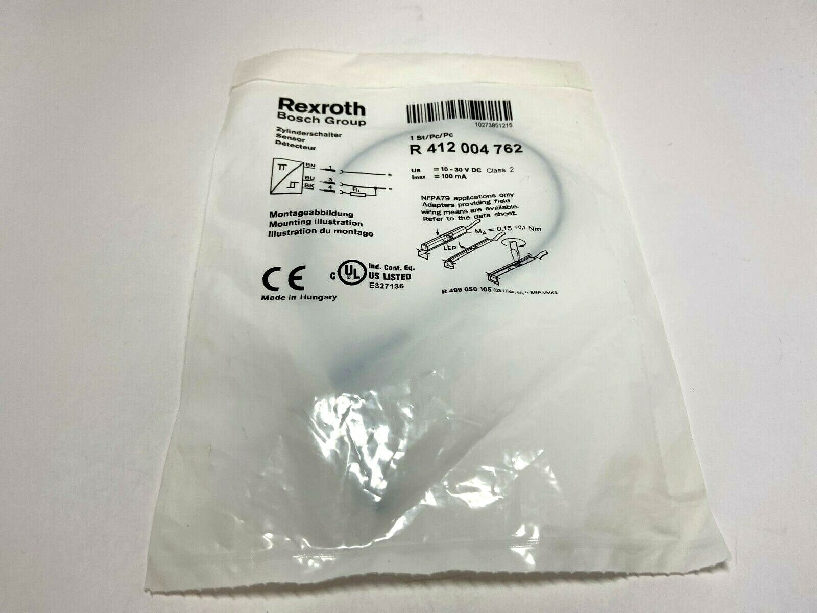 Bosch Rexroth R 412 004 762 Pneumatic Cylinder Sensor 10-30 VDC - New - Maverick Industrial Sales