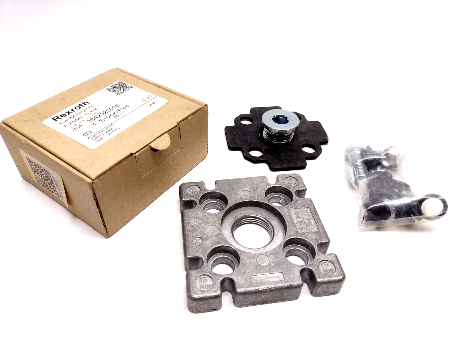 Bosch Rexroth 38425223898 Flanged Plate Flanschplatte - Maverick Industrial Sales