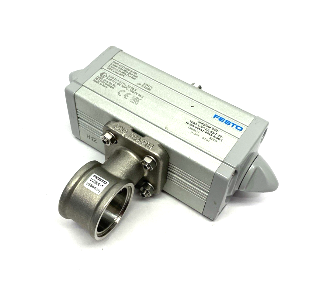 Festo VZBA-1/4"-GG-63-T-22-F0304-V4V4T-PP15-R-90-C Ball Valve Actuator 1809651 - Maverick Industrial Sales
