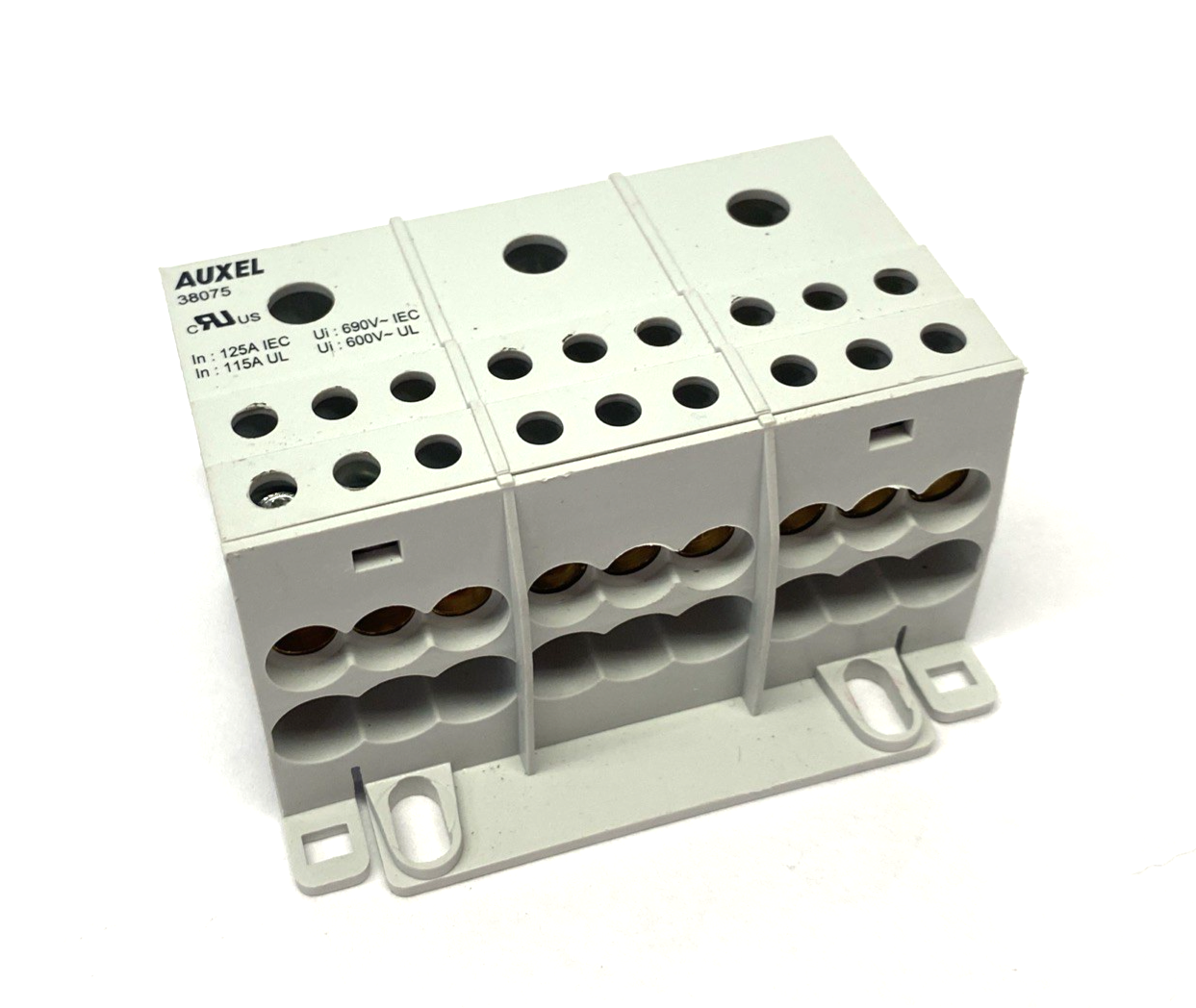 Auxel 38075 3-Pole Power Distribution Block - Maverick Industrial Sales