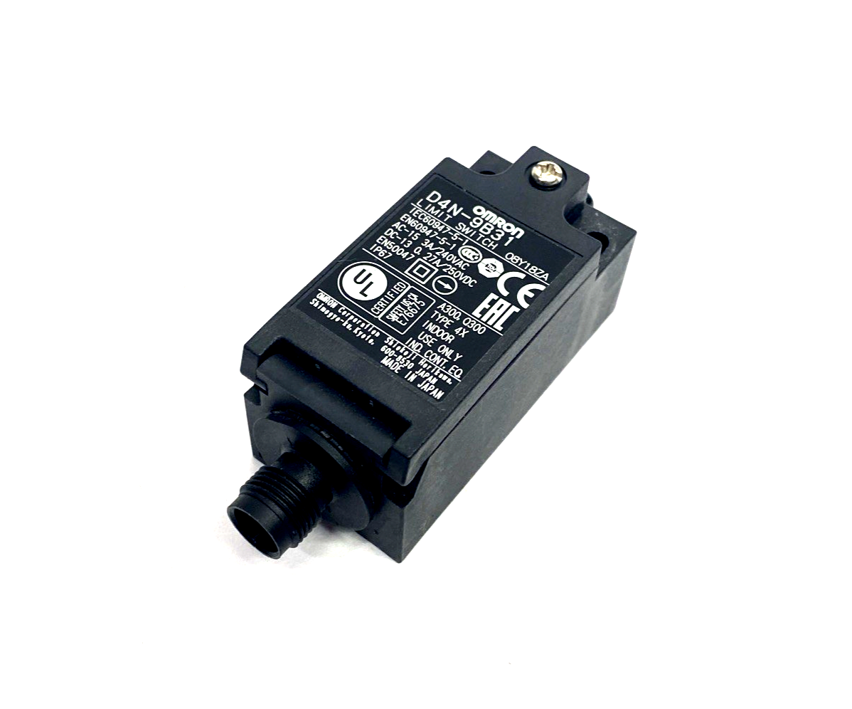Omron D4N-9B31 Plunger Safety Limit Switch, M12 4Pin - Used - Maverick Industrial Sales